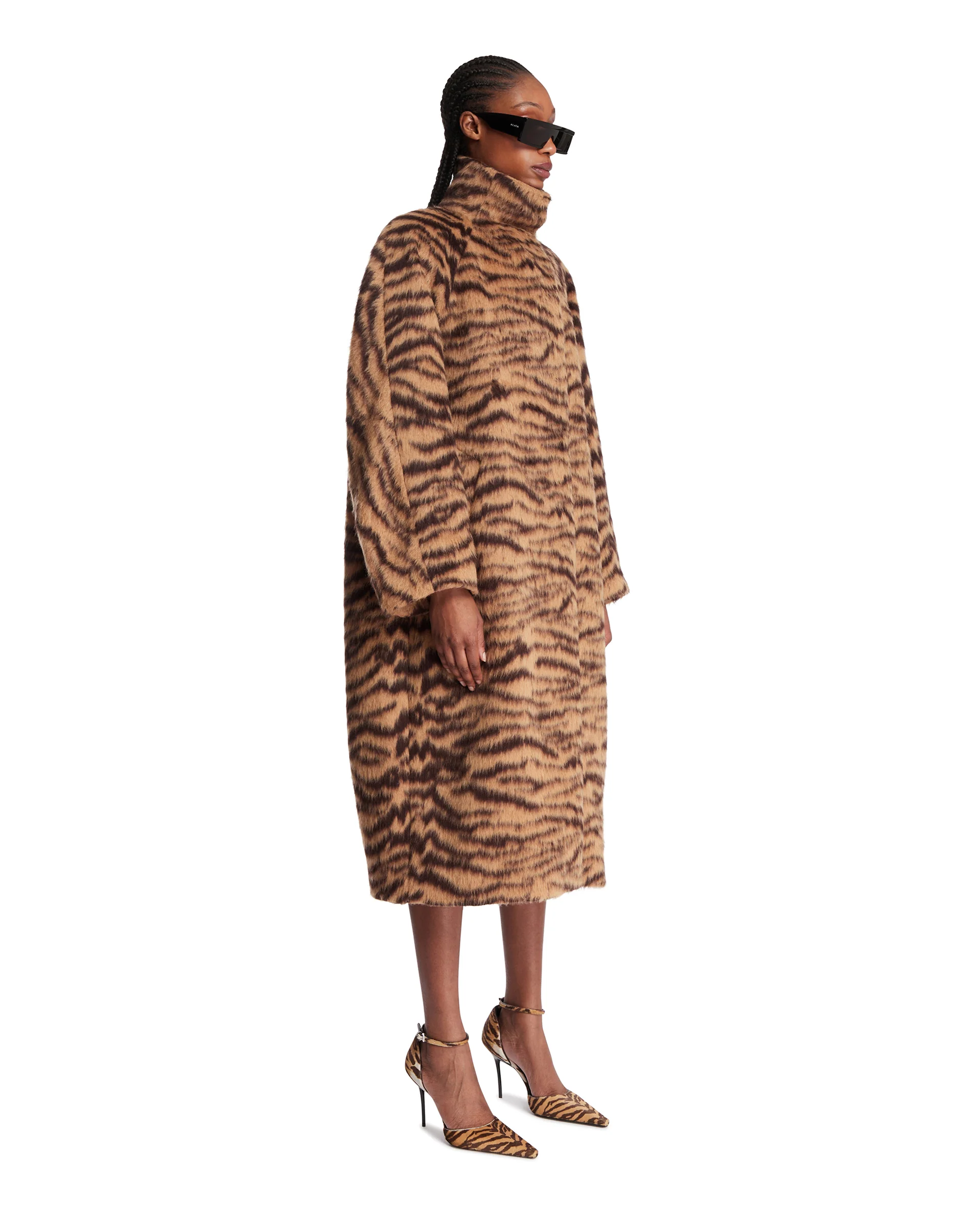 Cappotto Arrotondato In Lana Tigrato - Image 2