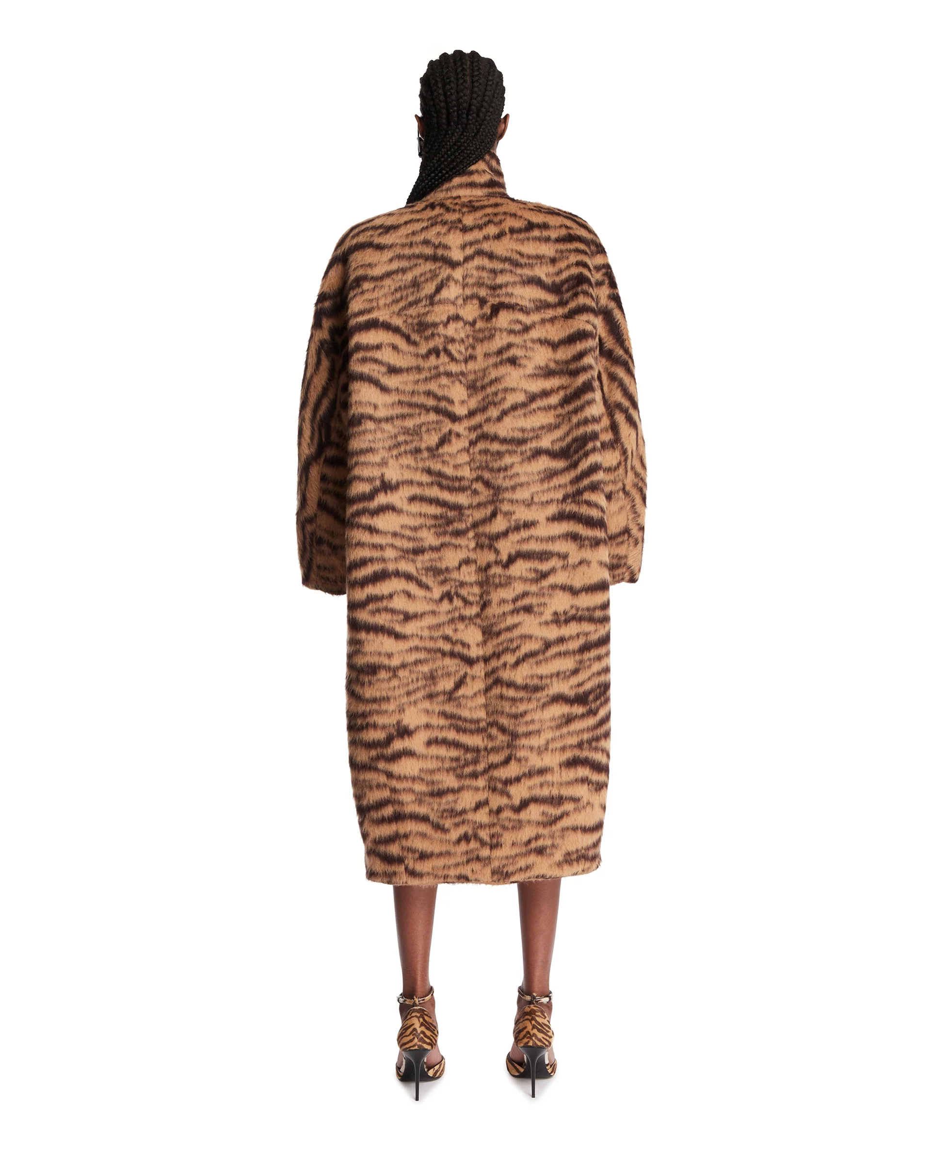 Cappotto Arrotondato In Lana Tigrato - Image 5