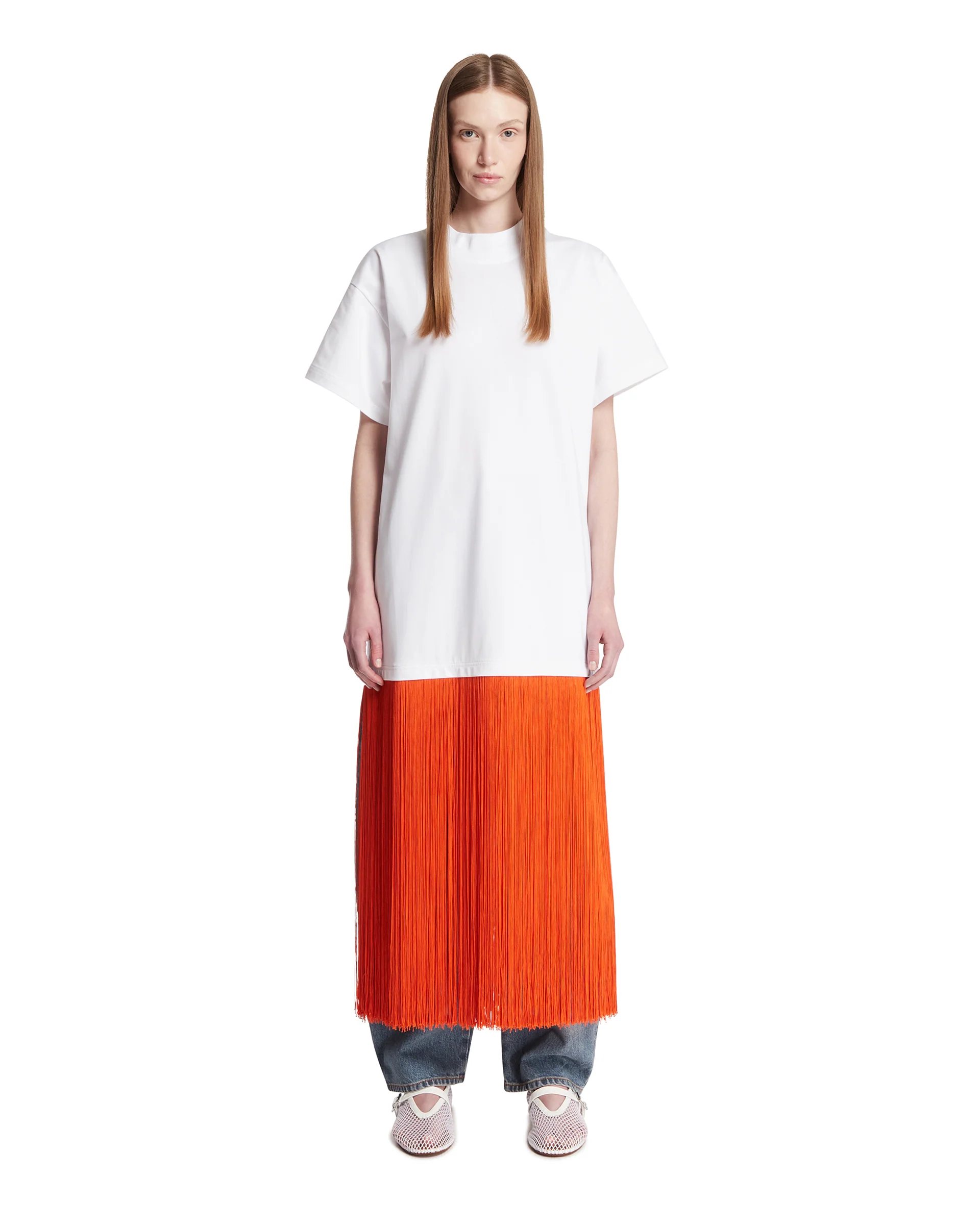 T-shirt Con Frange Bianca