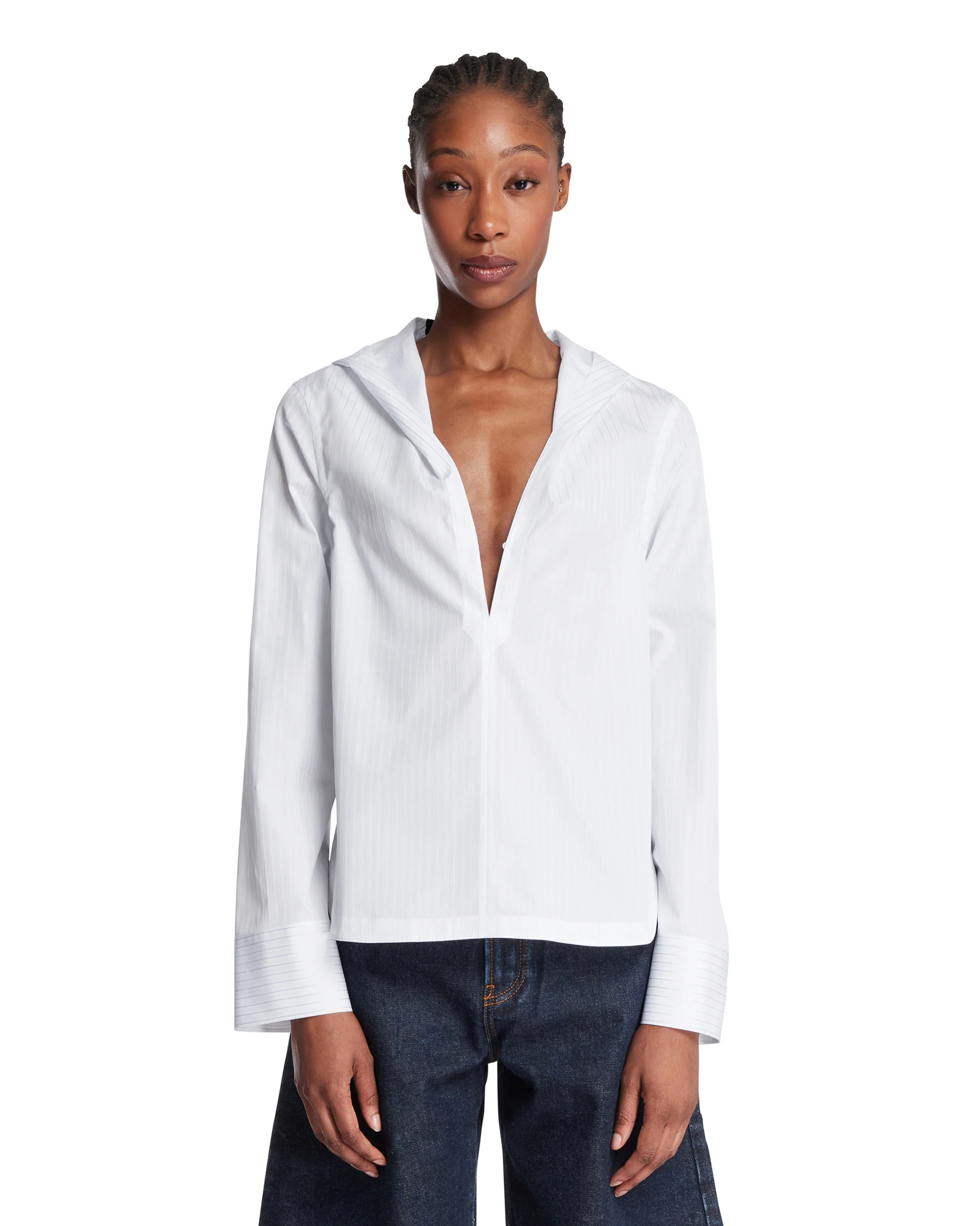 Camicia Con Cappuccio Bianca