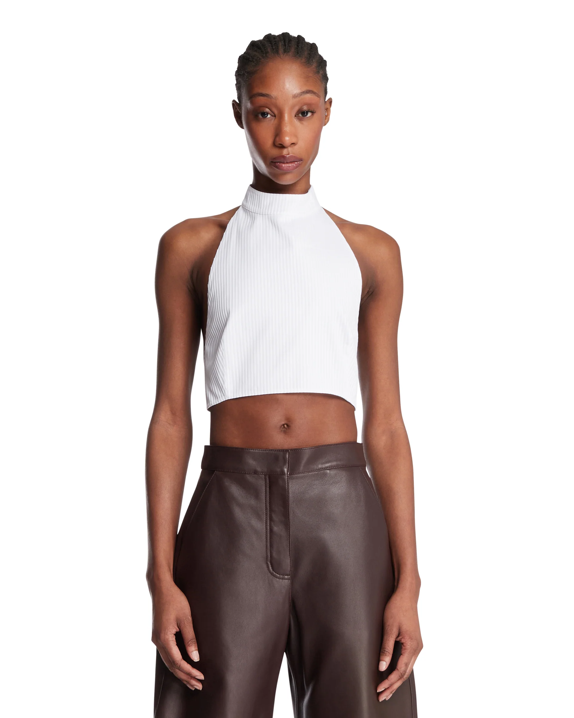 Top Con Plastron Bianco