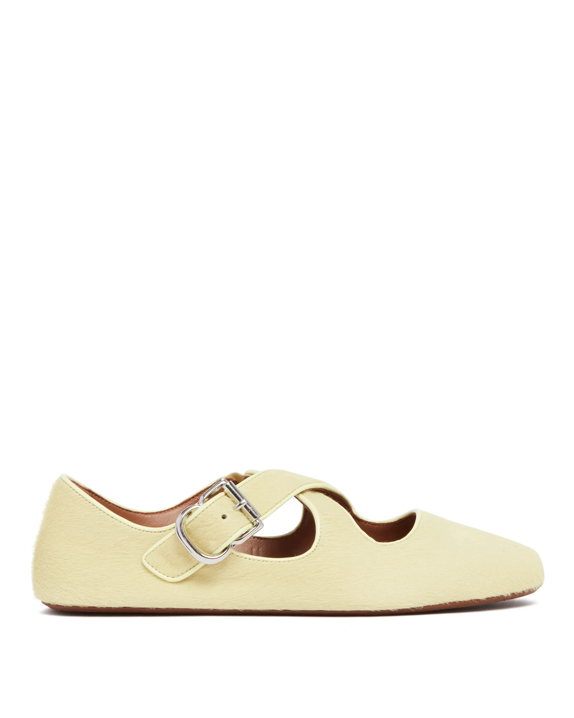 Ballerine Flat Incrociate In Cavallino Gialle