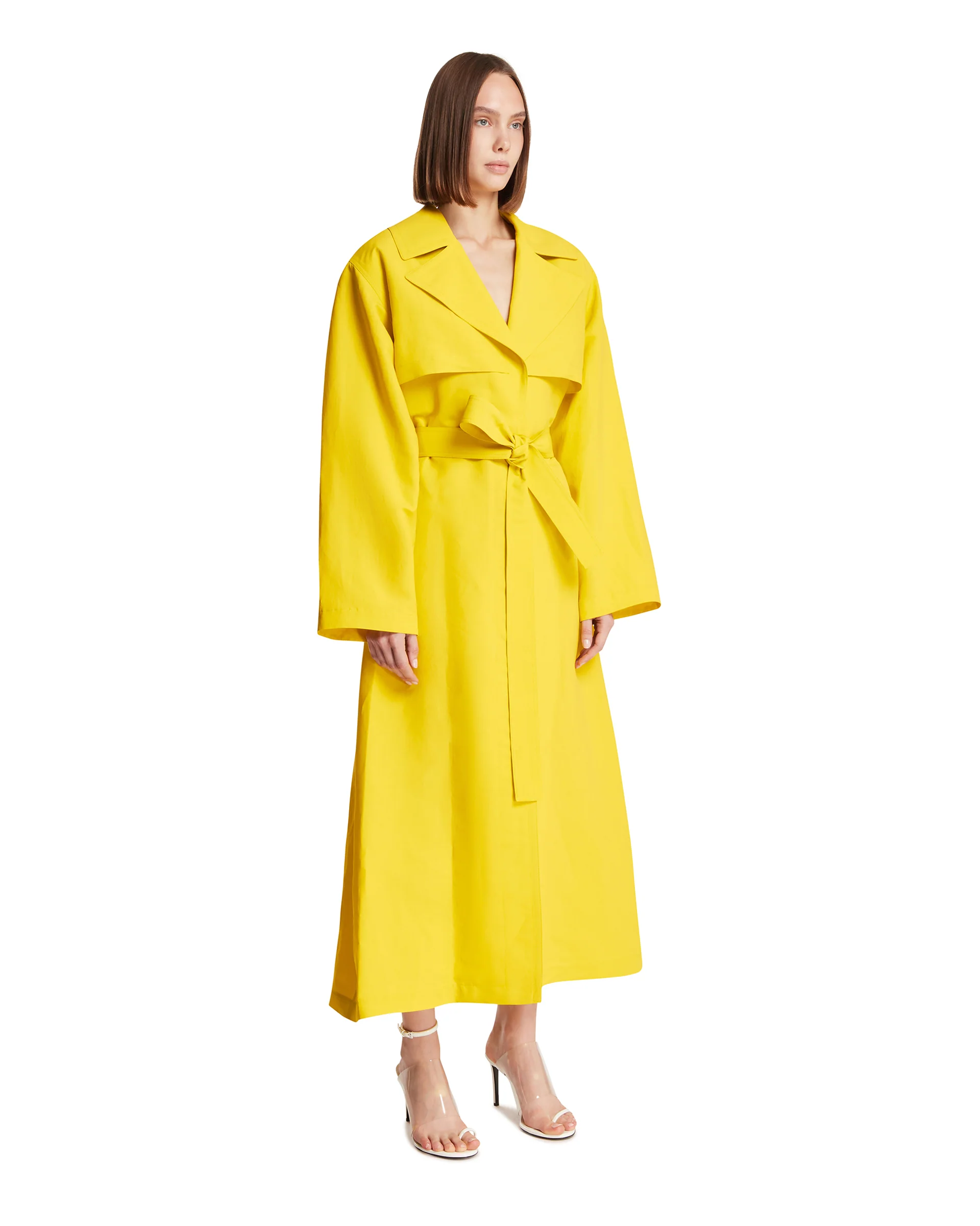 Trench Coat In Viscosa Giallo - Image 2