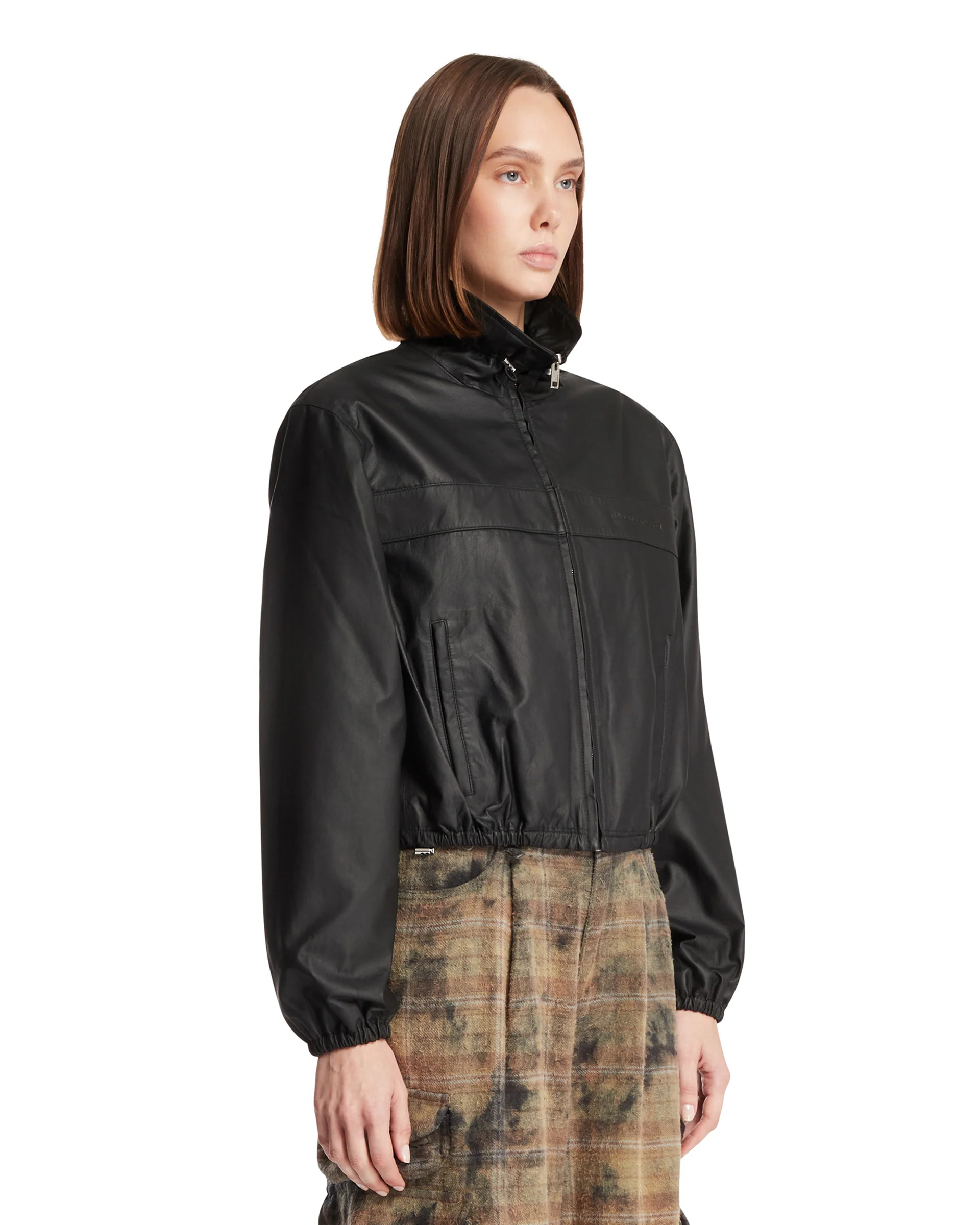 Track Jacket In Pelle Nera - Image 2