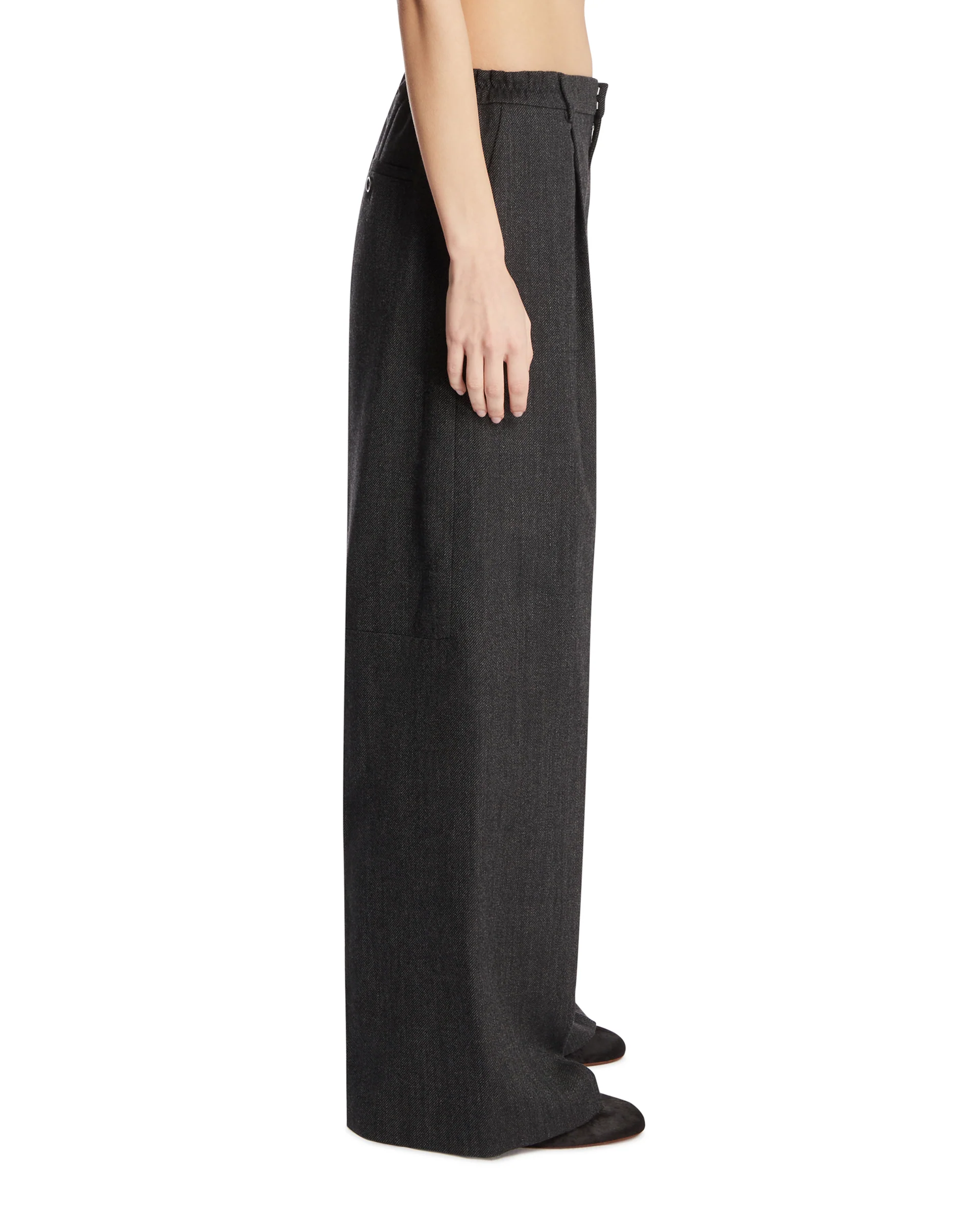 Pantaloni Sartoriali In Lana Grigi - Image 4