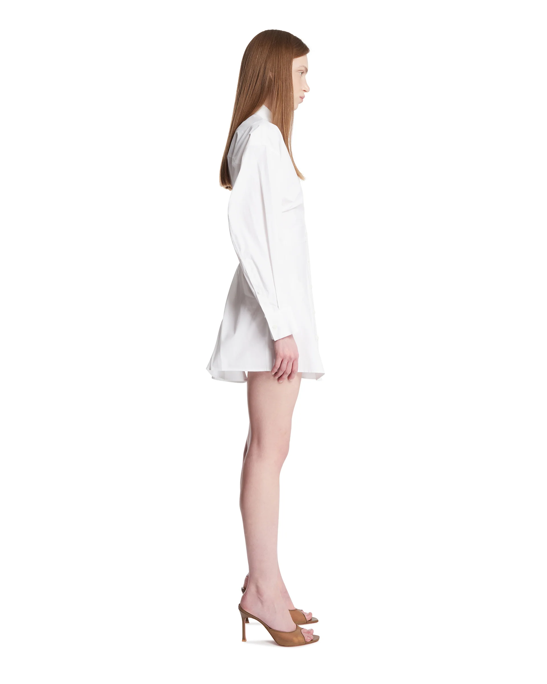 Chemisier In Cotone Con Zip Bianco - Image 4