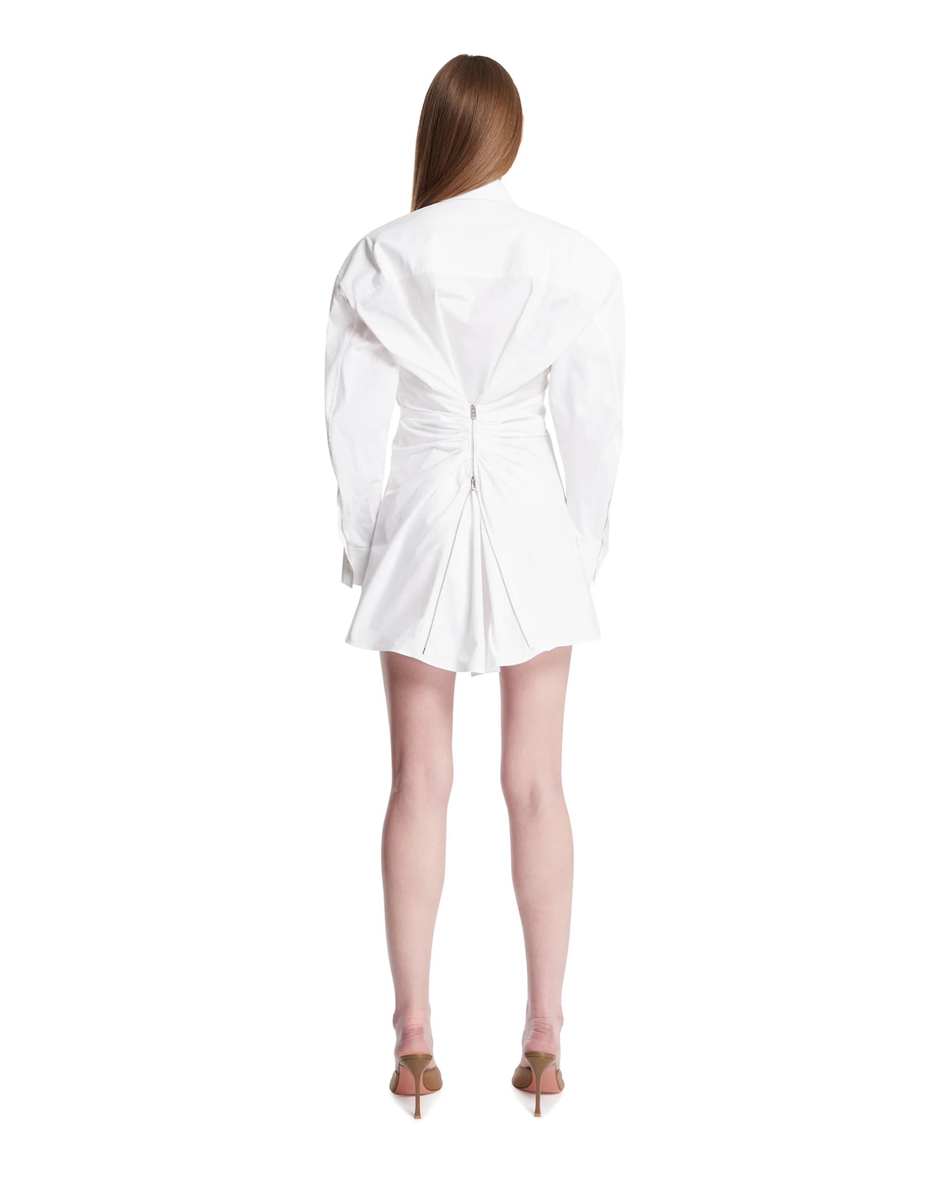 Chemisier In Cotone Con Zip Bianco - Image 5