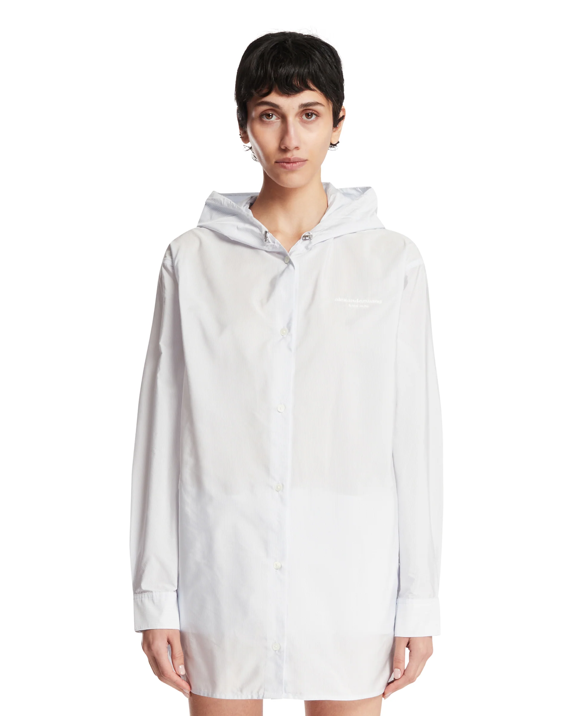 Track Jacket Con Cappuccio Bianca