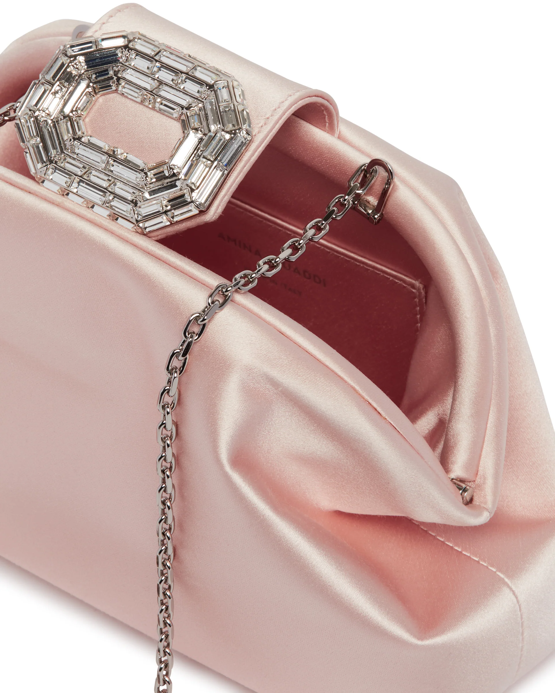 Camelia Clutch In Satin Beige - Image 4