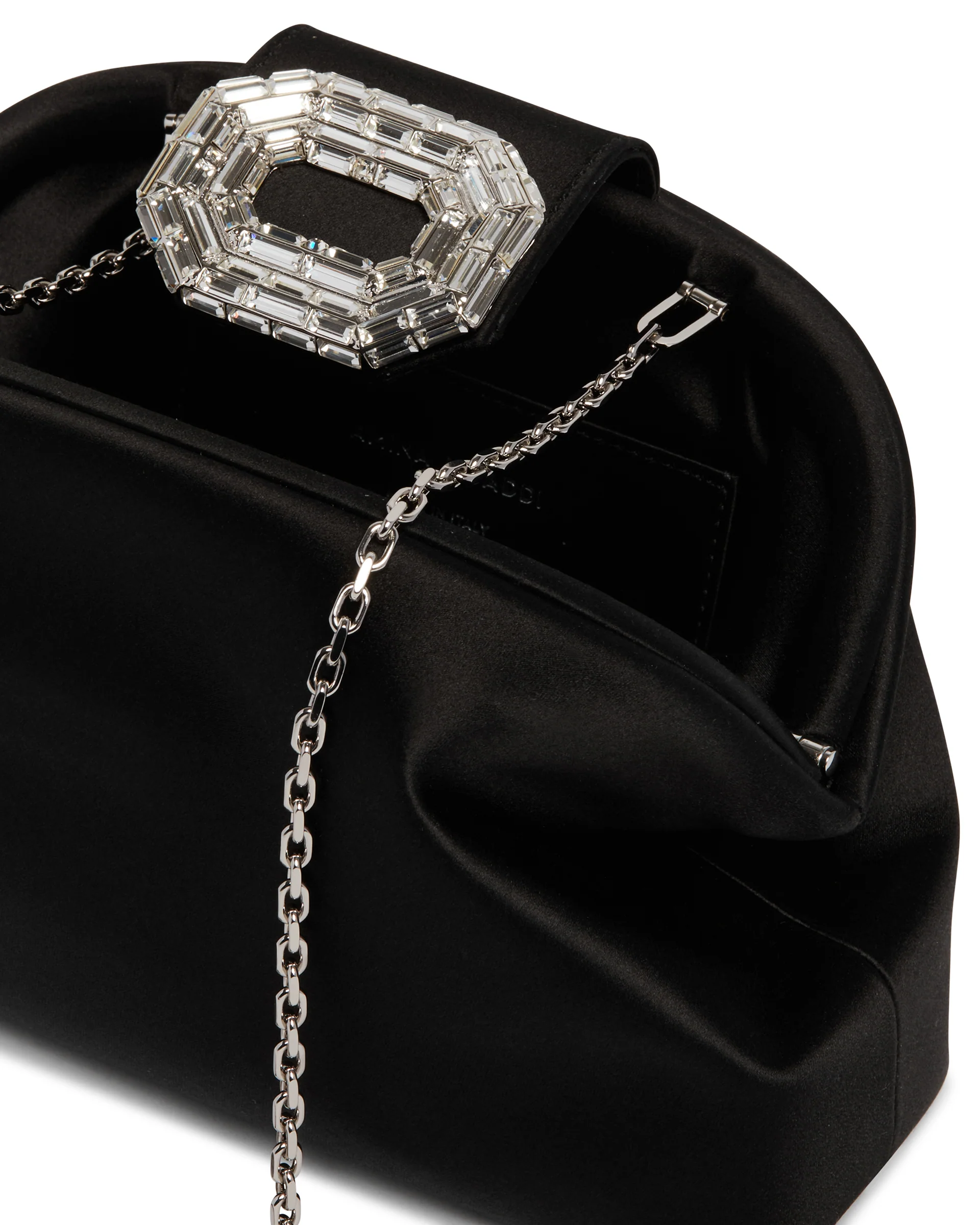 Camelia Clutch In Satin Nera - Image 4