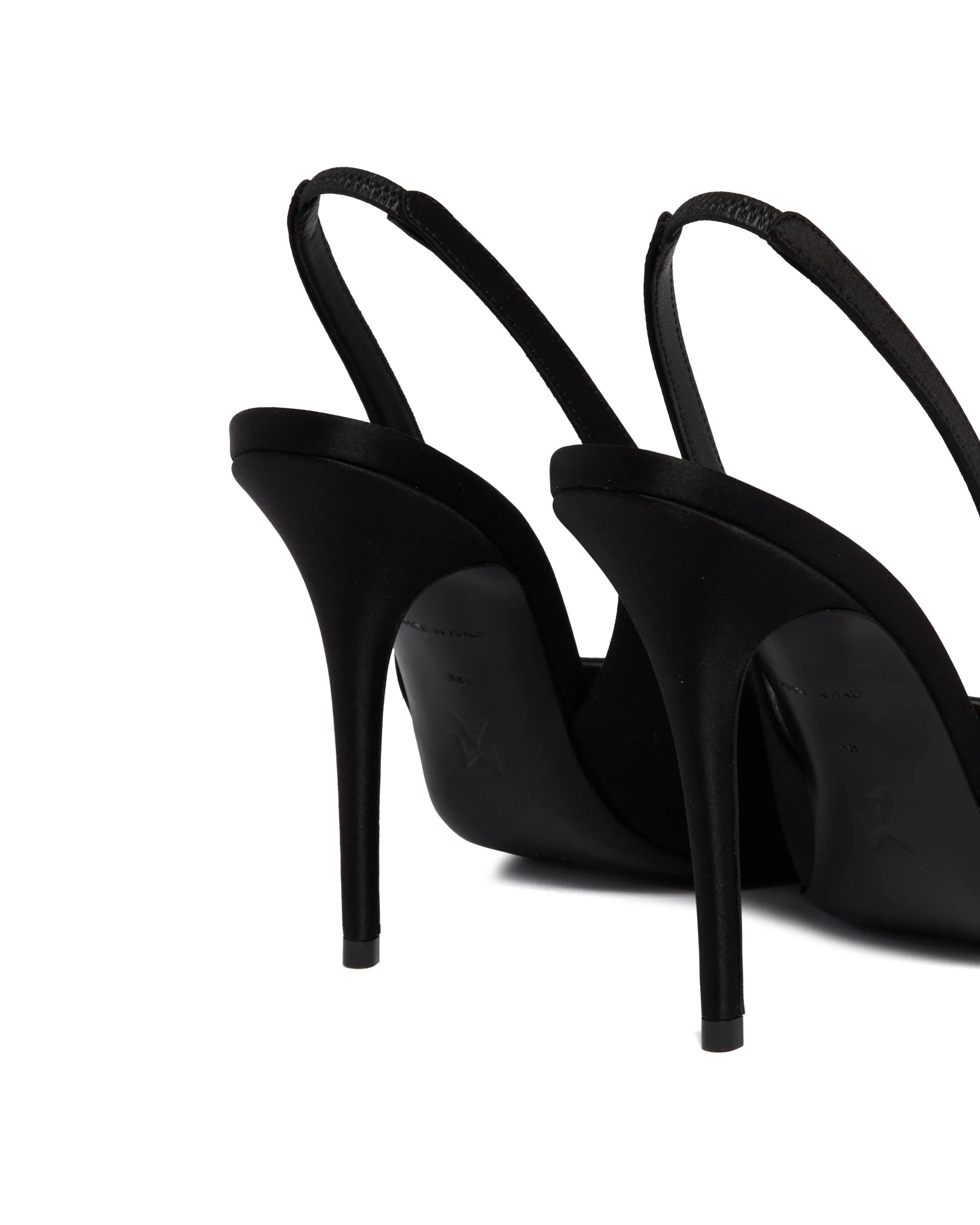 Slingback Anok In Satin Nere - Image 6