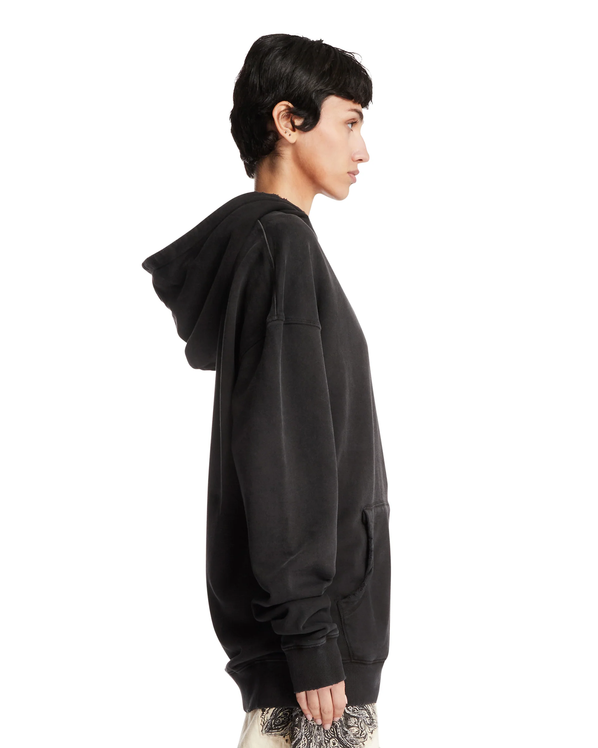 Felpa Oversize In Cotone Nera - Image 4