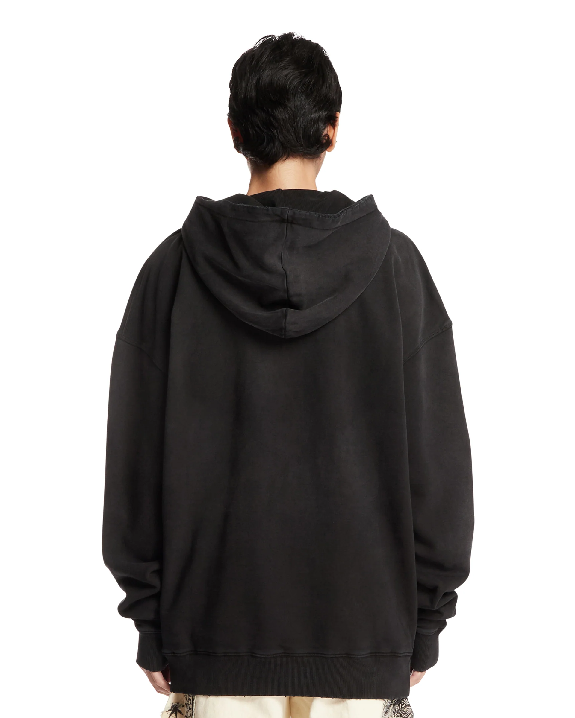 Felpa Oversize In Cotone Nera - Image 5