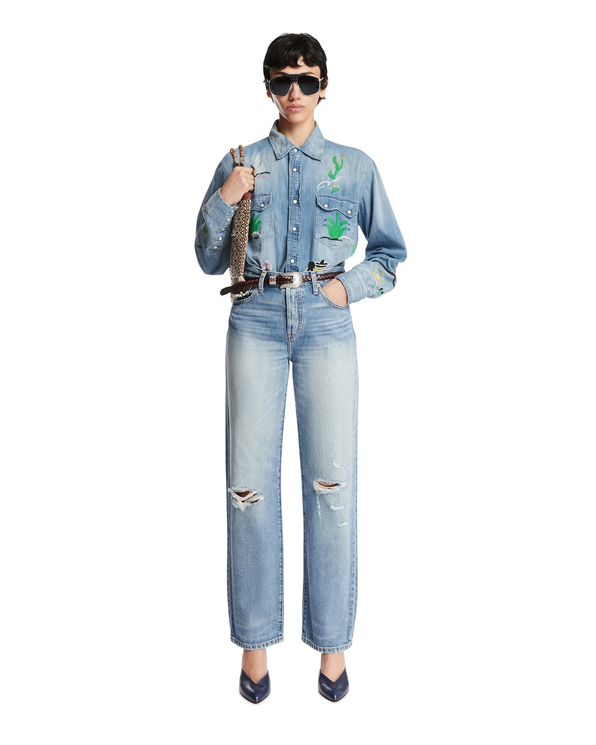 Jeans A Gamba Dritta Blu - Image 3