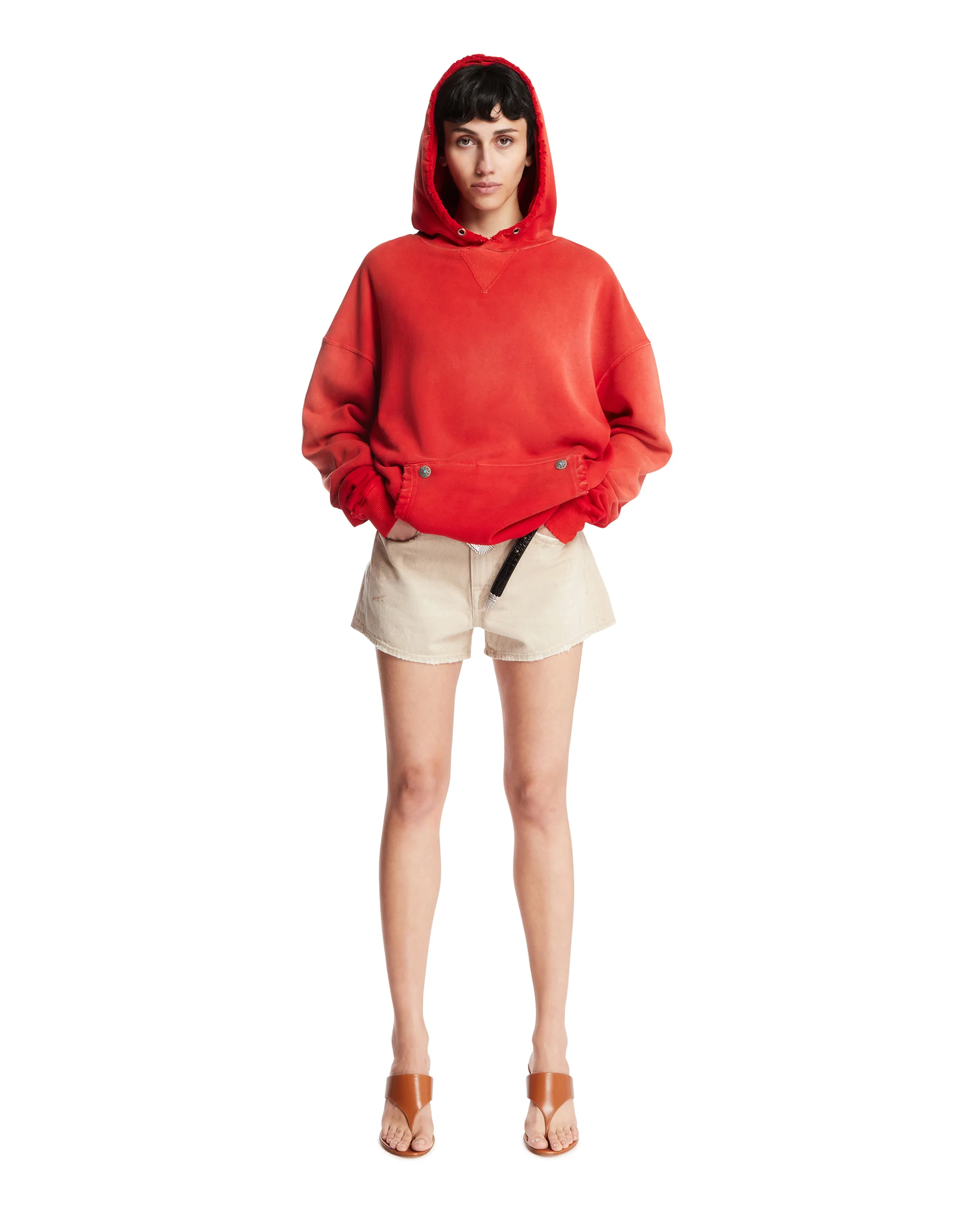Felpa Oversize In Cotone Rossa - Image 3
