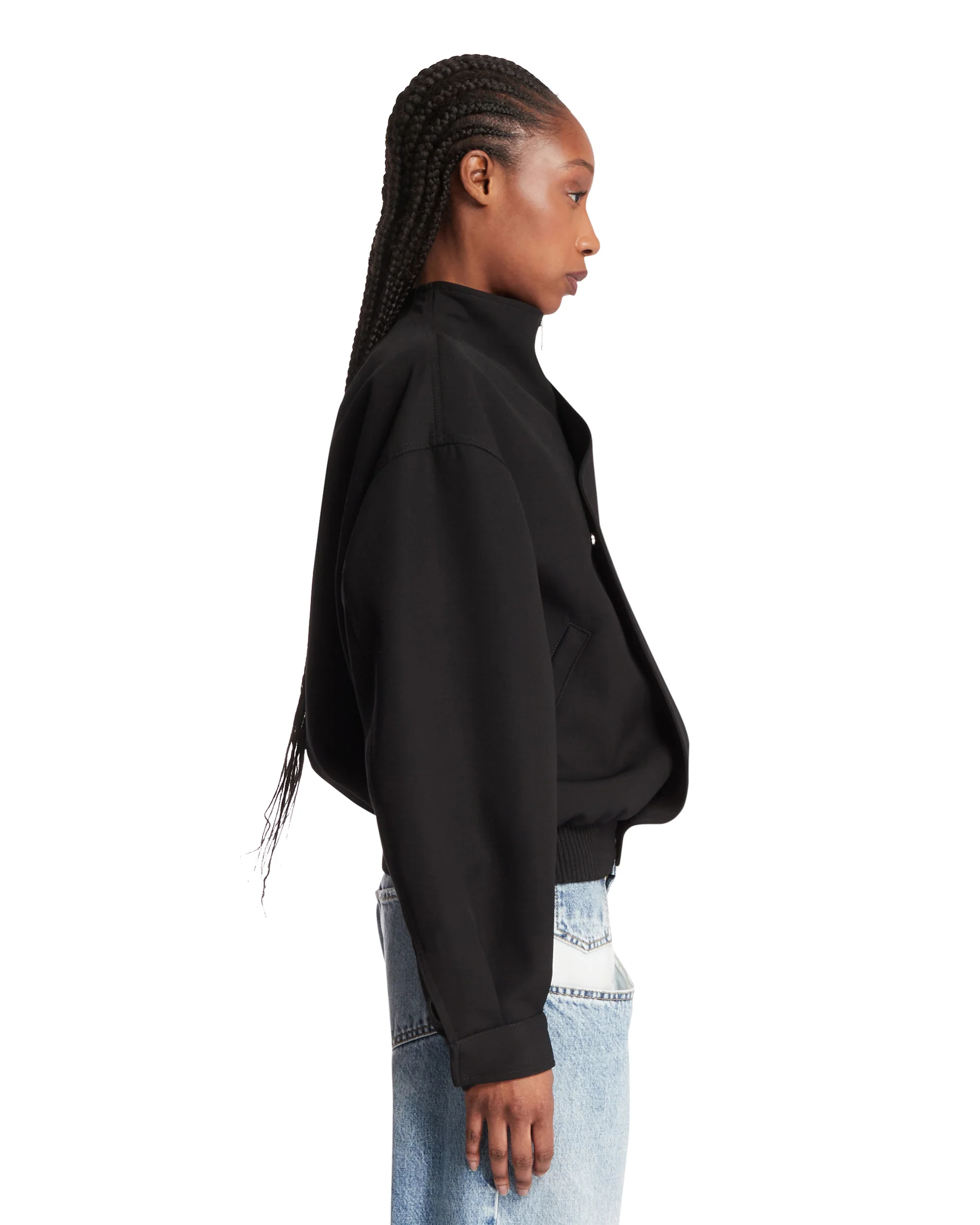 Giacca Bomber In Lana Nera - Image 4