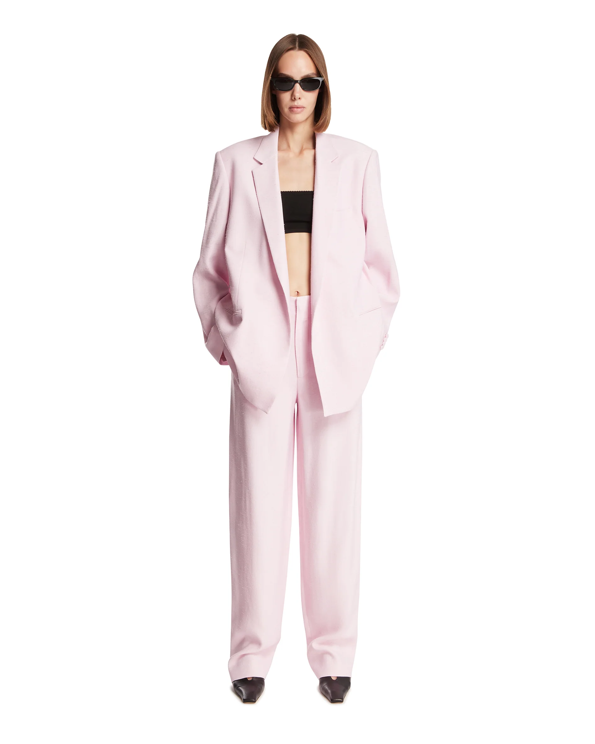 Pantaloni Temi In Viscosa Rosa - Image 3