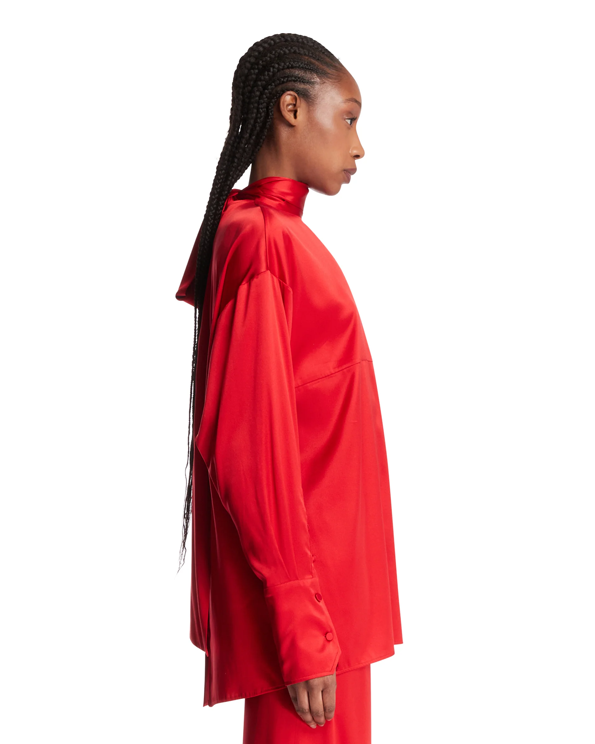 Camicia Elide In Seta Rossa - Image 4