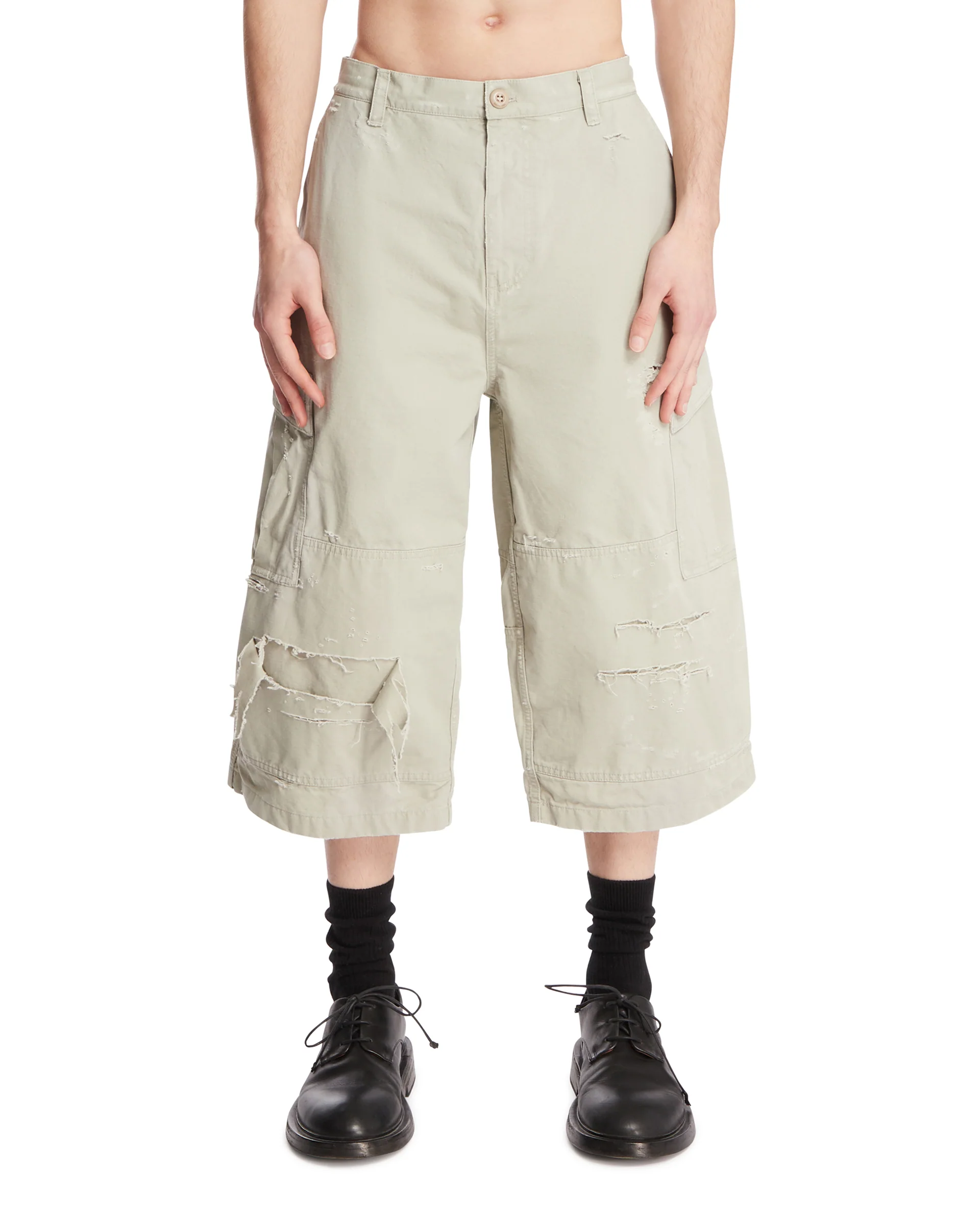 Pantaloni Cargo Cropped Beige