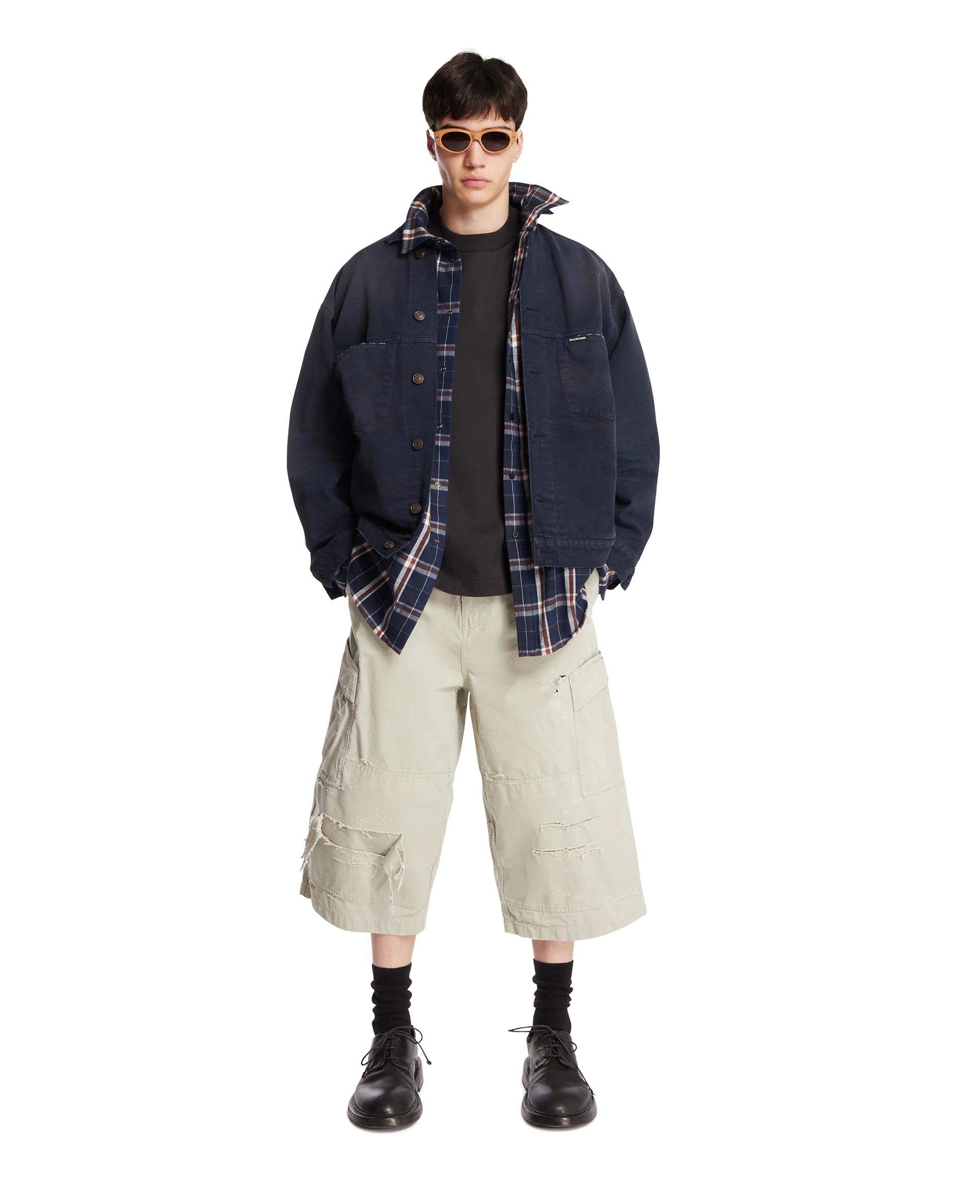Pantaloni Cargo Cropped Beige - Image 3