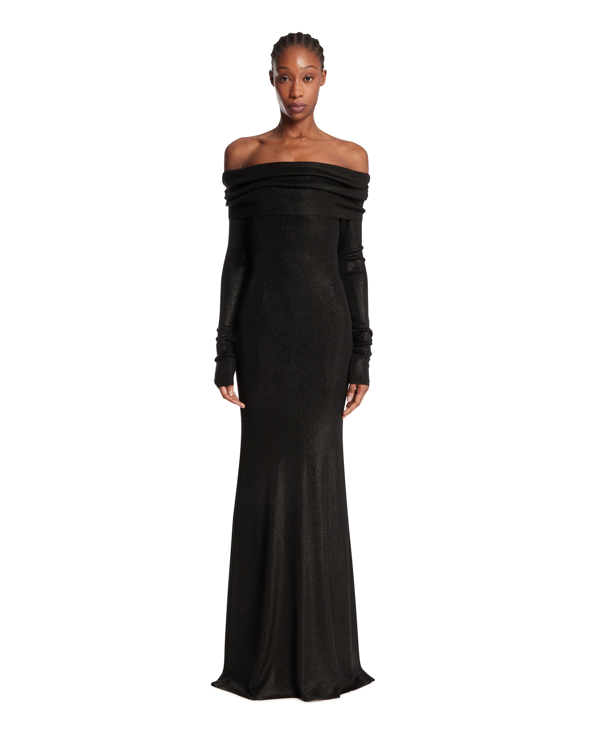 Abito Off-Shoulder Maxi Nero