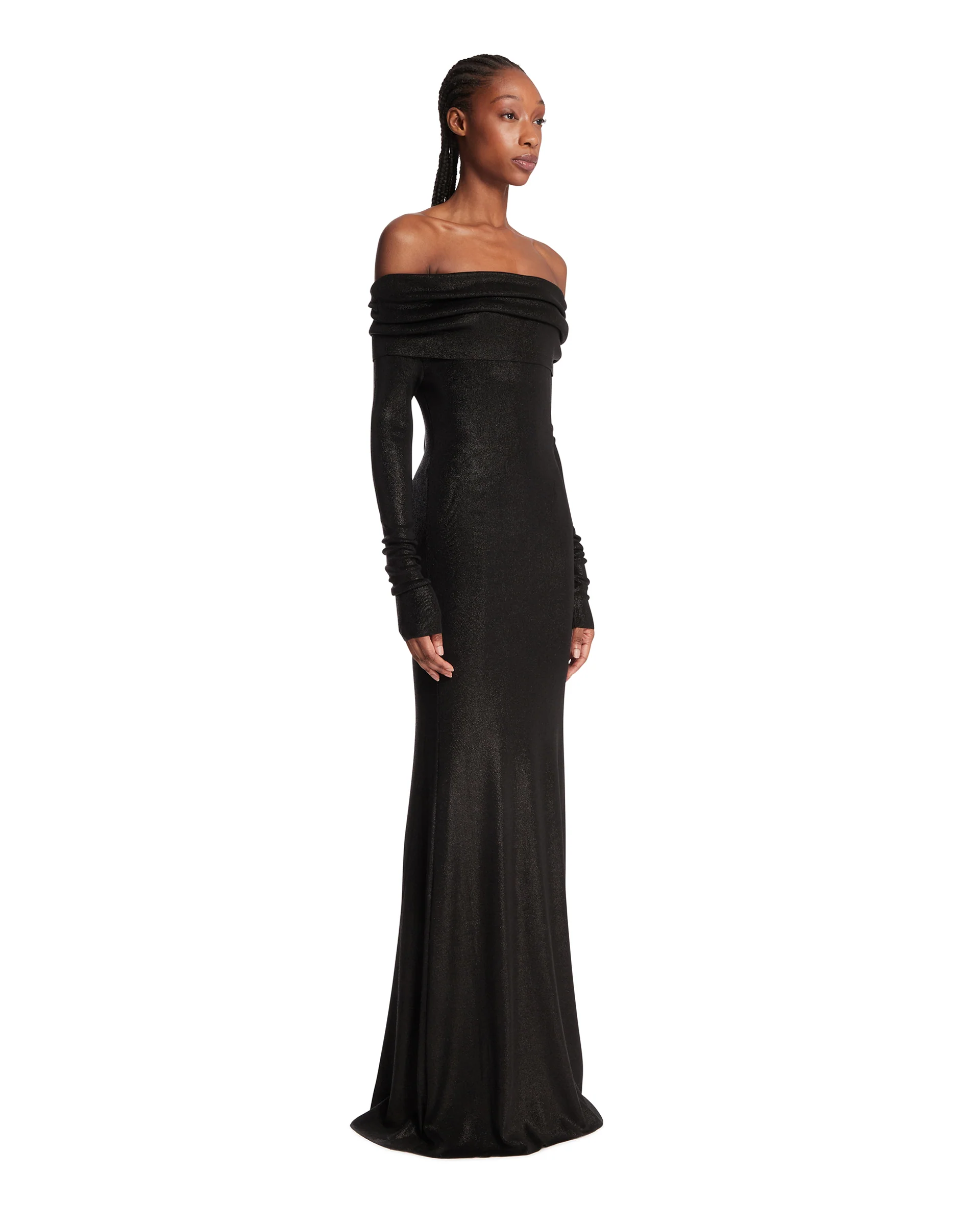 Abito Off-Shoulder Maxi Nero - Image 2