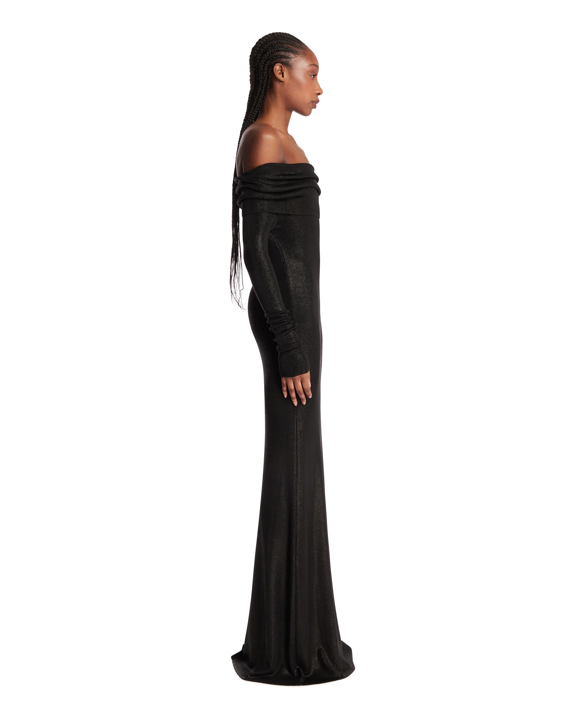 Abito Off-Shoulder Maxi Nero - Image 4