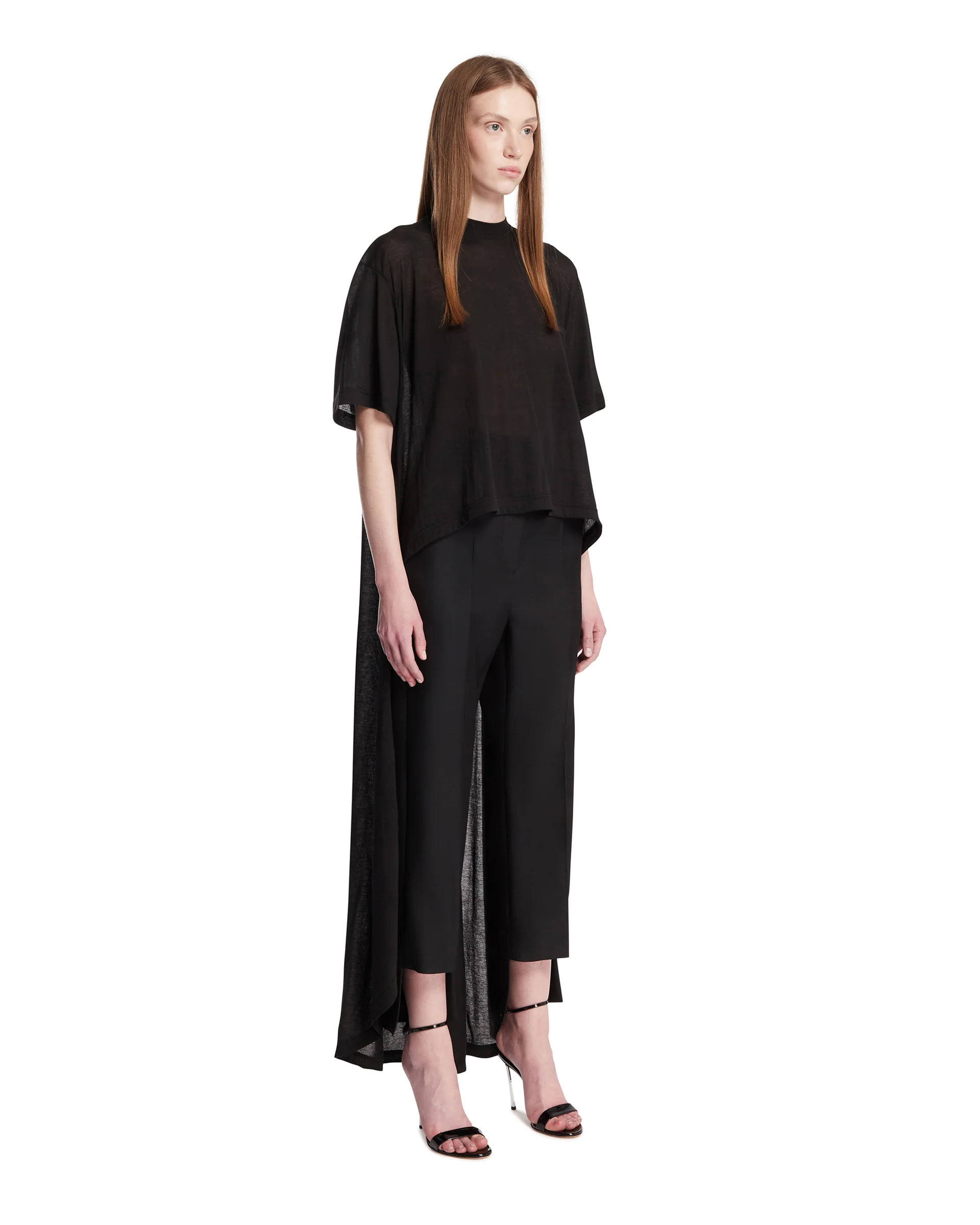 T-Shirt Con Strascico Nera - Image 2