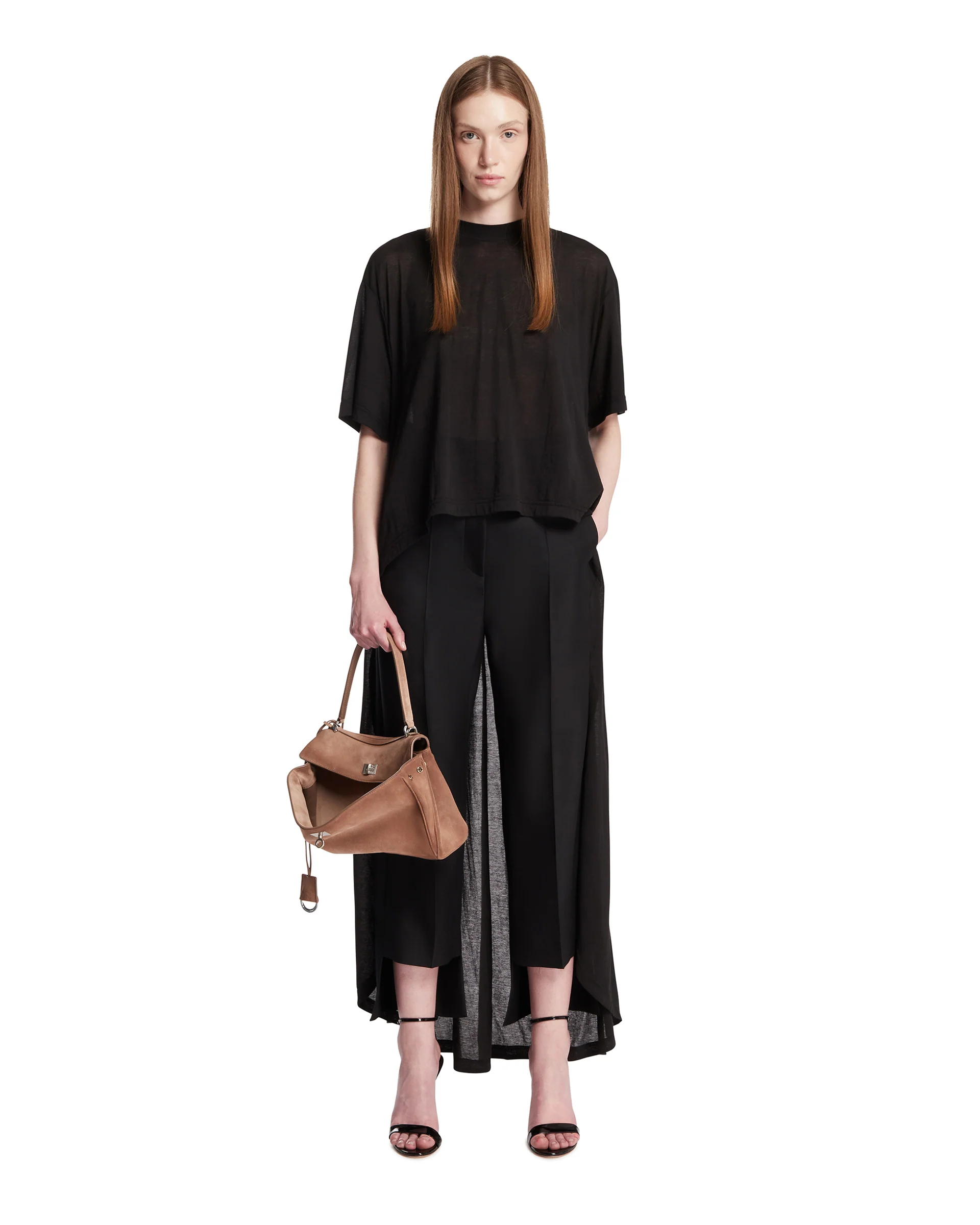T-Shirt Con Strascico Nera - Image 3