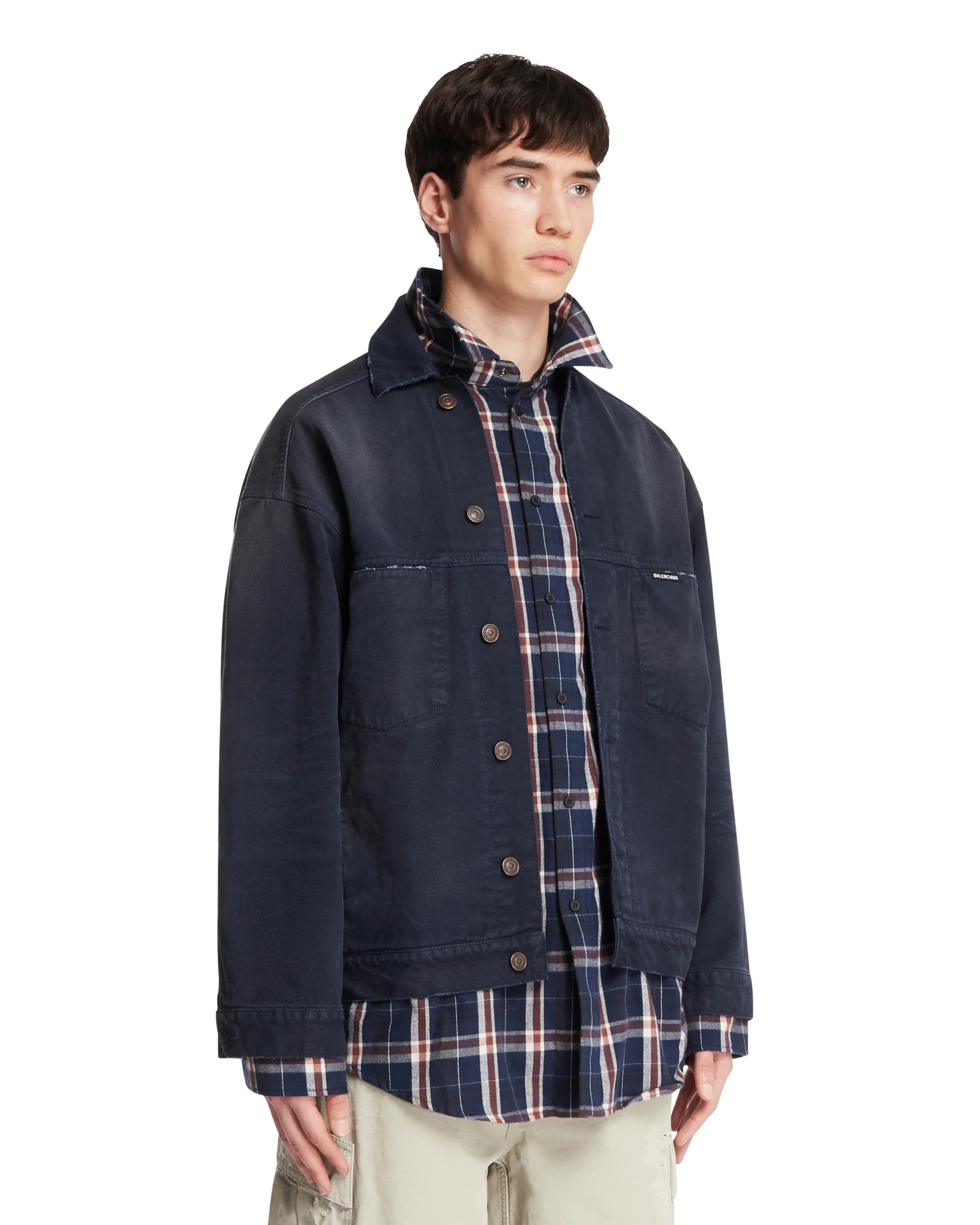 Giacca-Camicia Patched In Denim Blu - Image 2