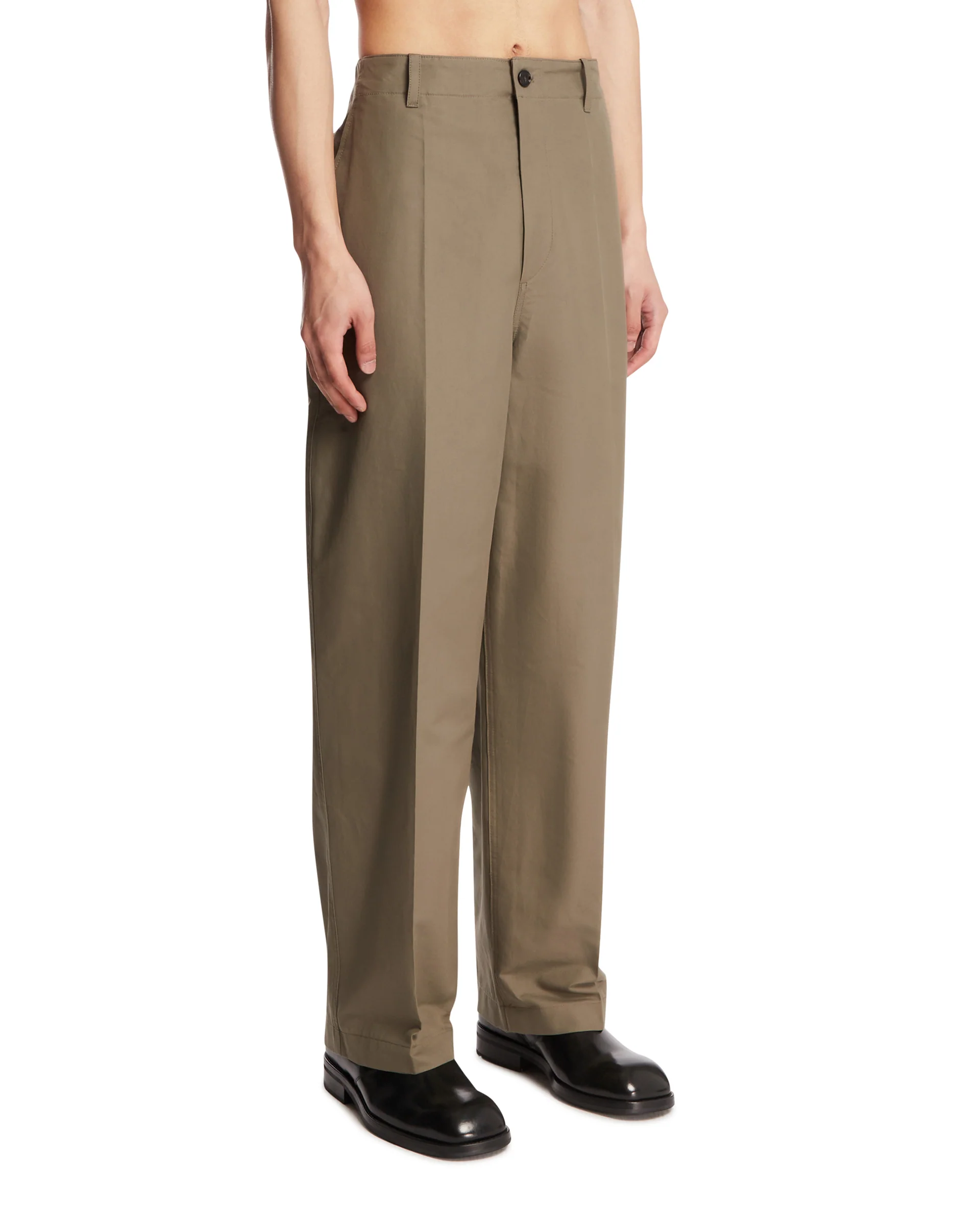 Pantaloni In Cotone Compatto Grigi - Image 2