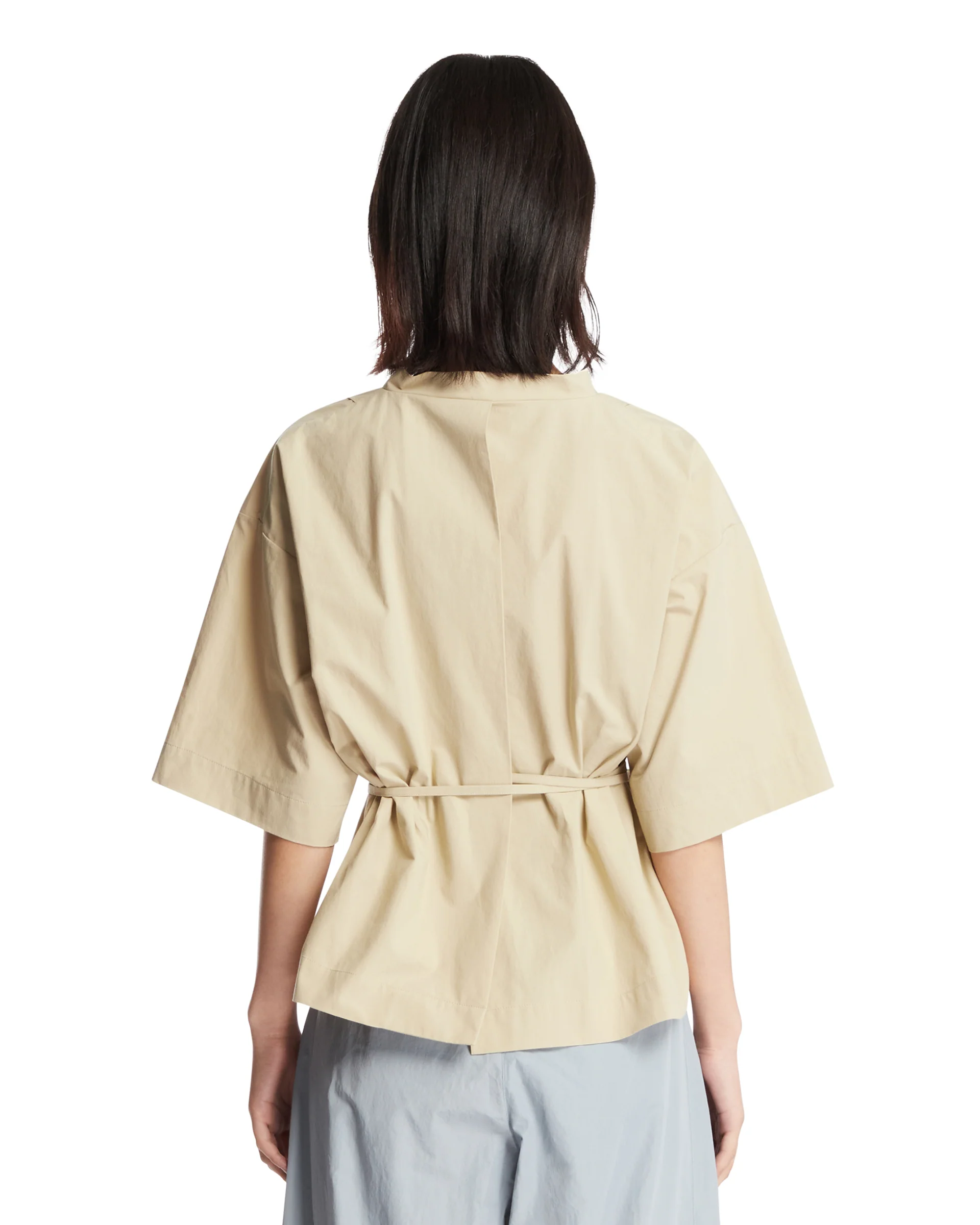 Top In Cotone Con Cintura Beige - Image 5