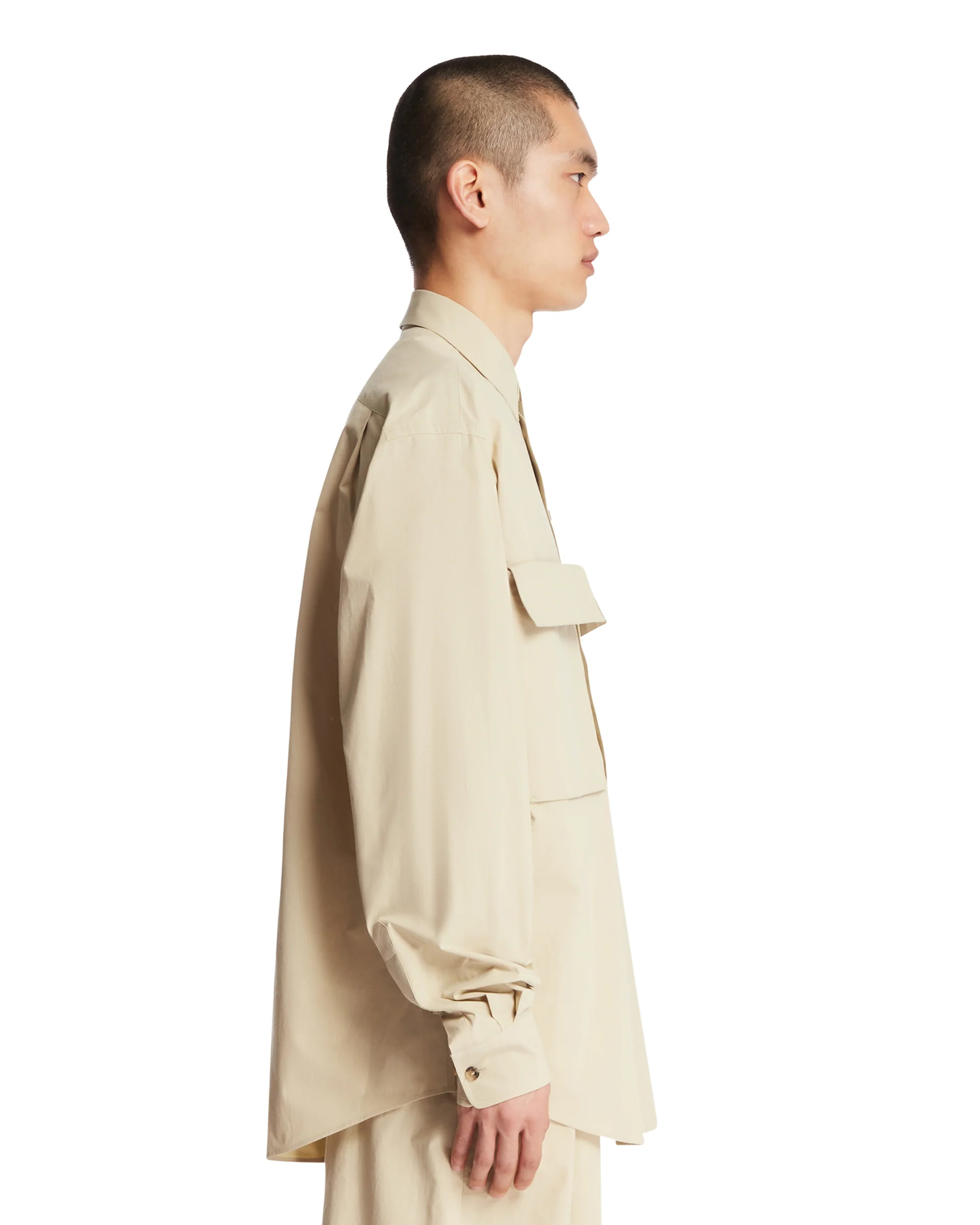 Camicia Con Tasche In Cotone Beige - Image 4