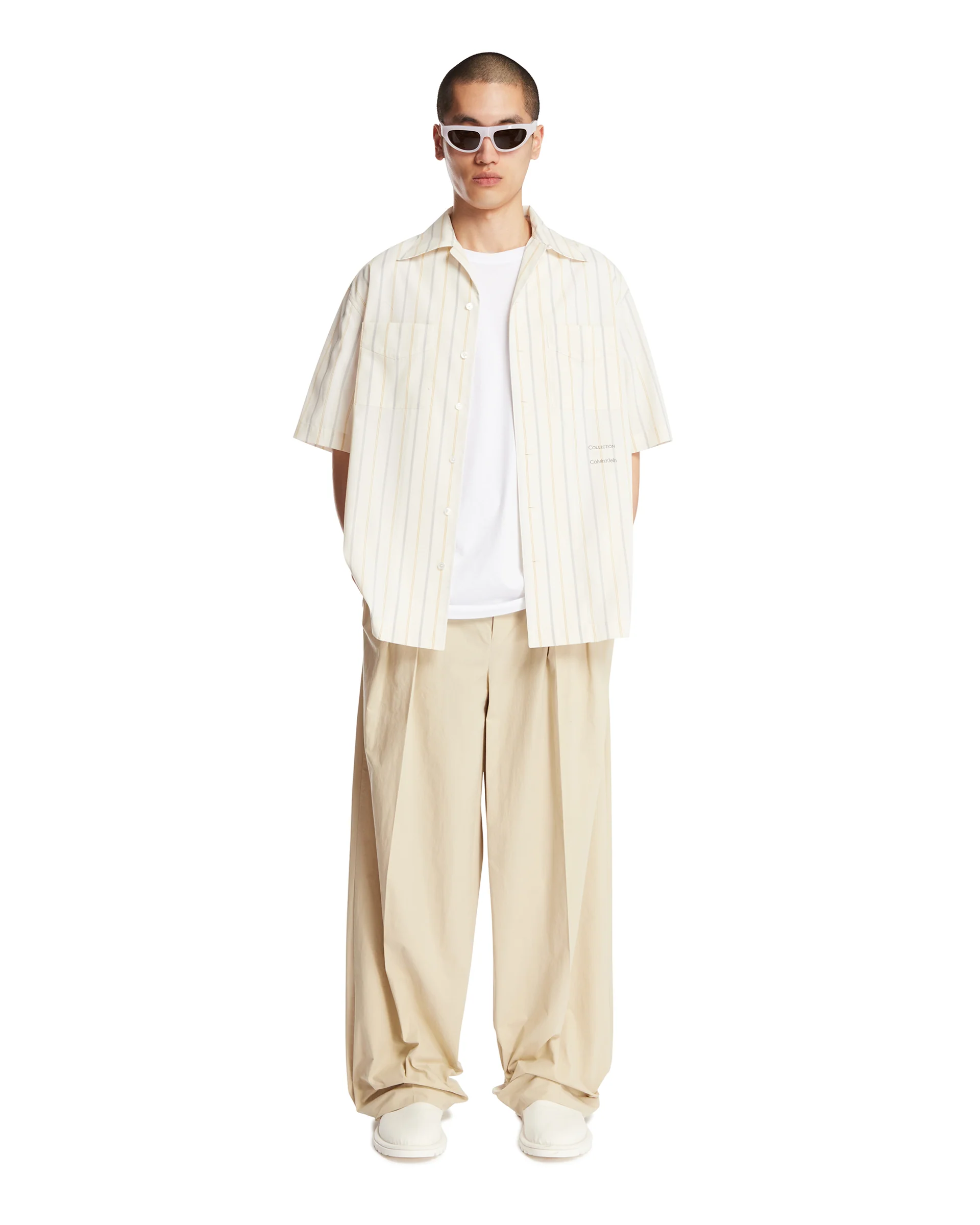 Camicia A Righe Beige - Image 3