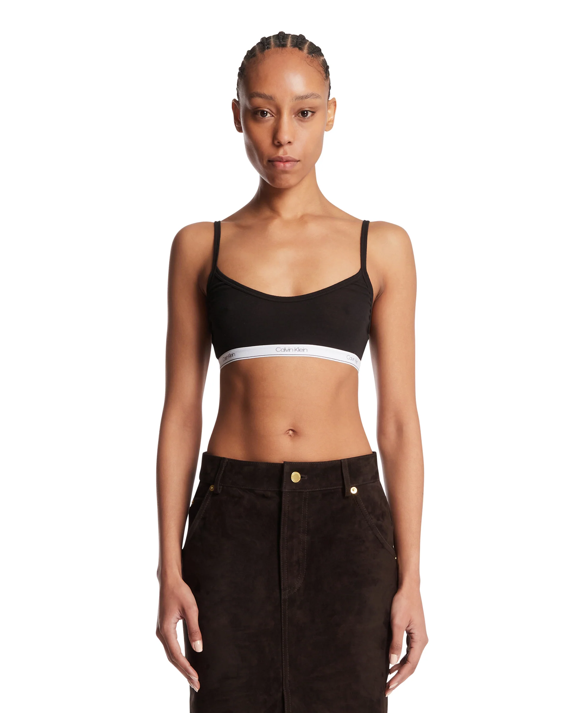 Brassiere Top Con Logo Nero