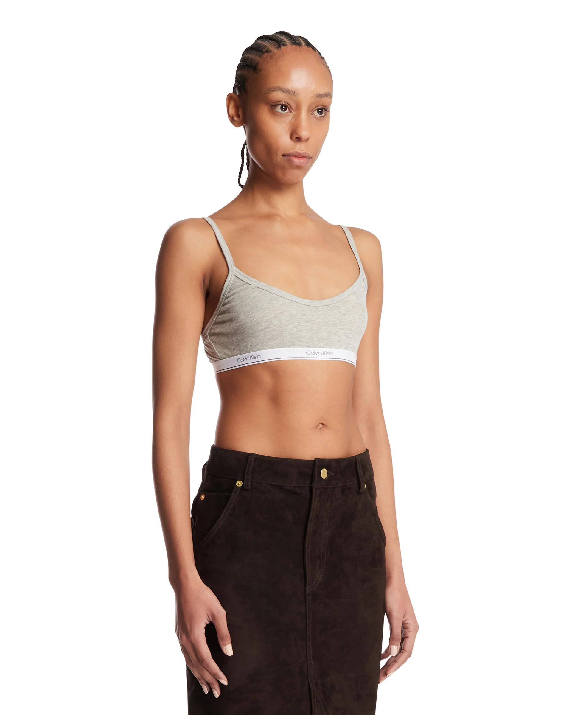 Brassiere Top Con Logo Grigio - Image 2