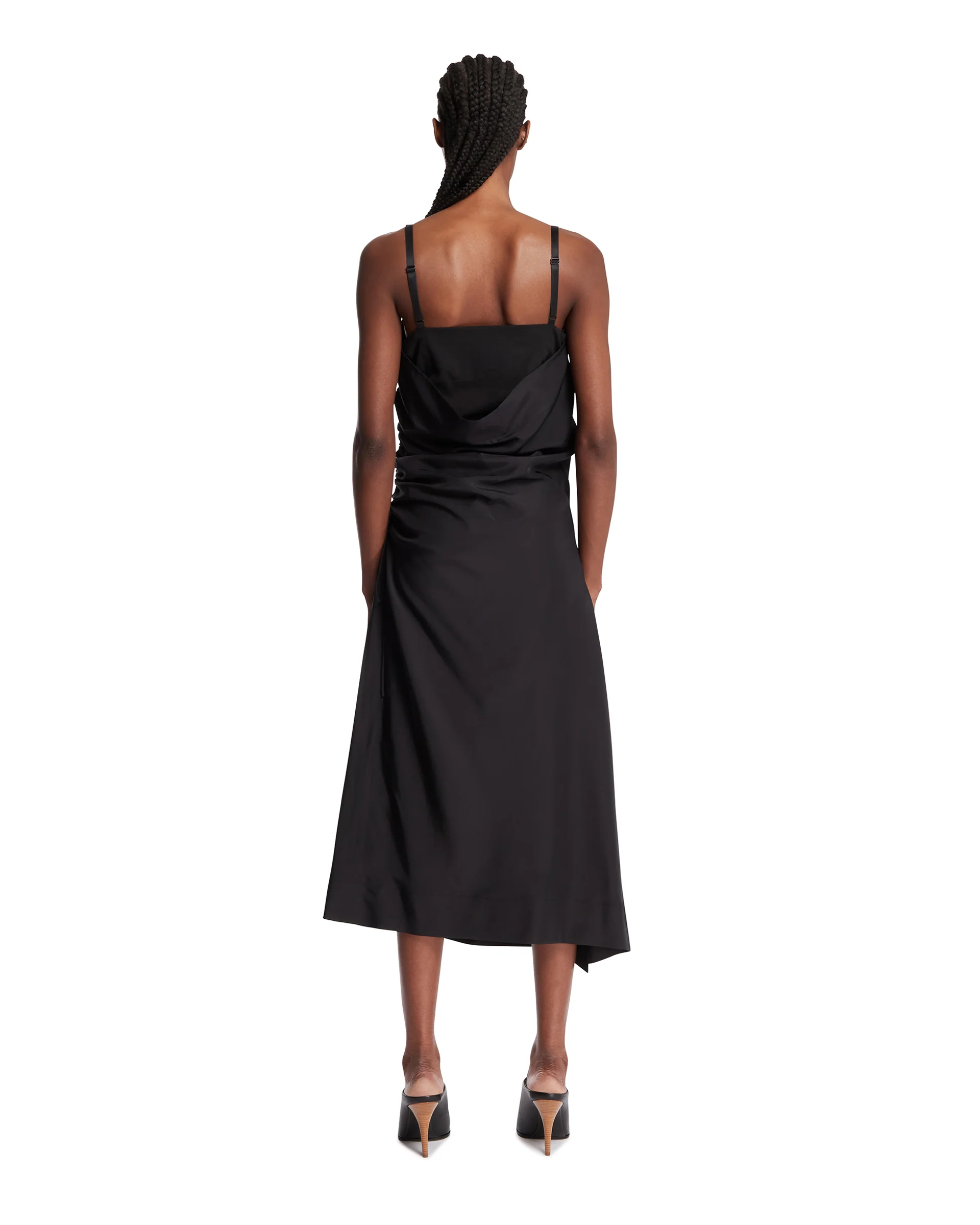 Abito Lingerie Asimmetrico Nero - Image 5