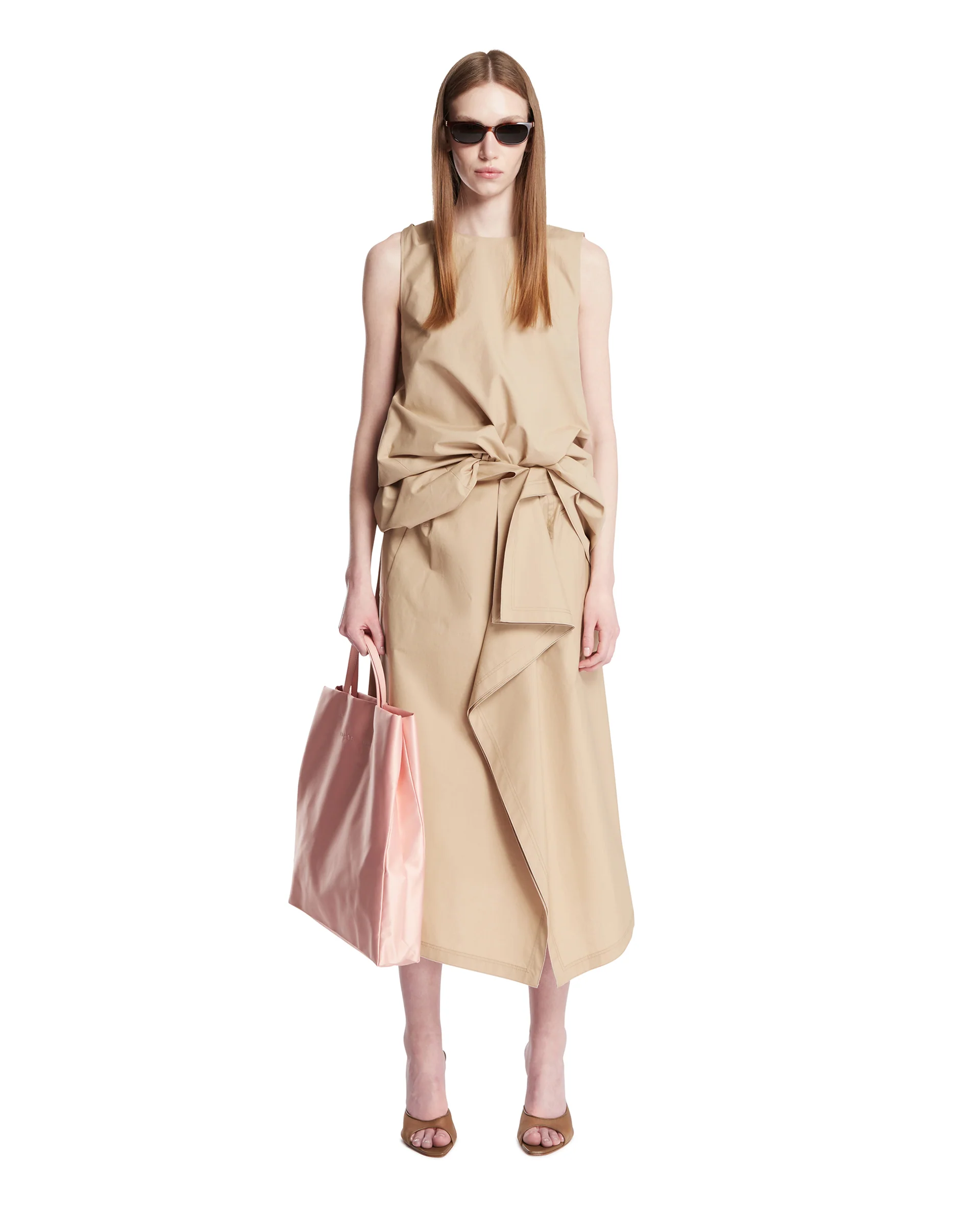 Gonna Waterfall Drappeggiata Beige - Image 3