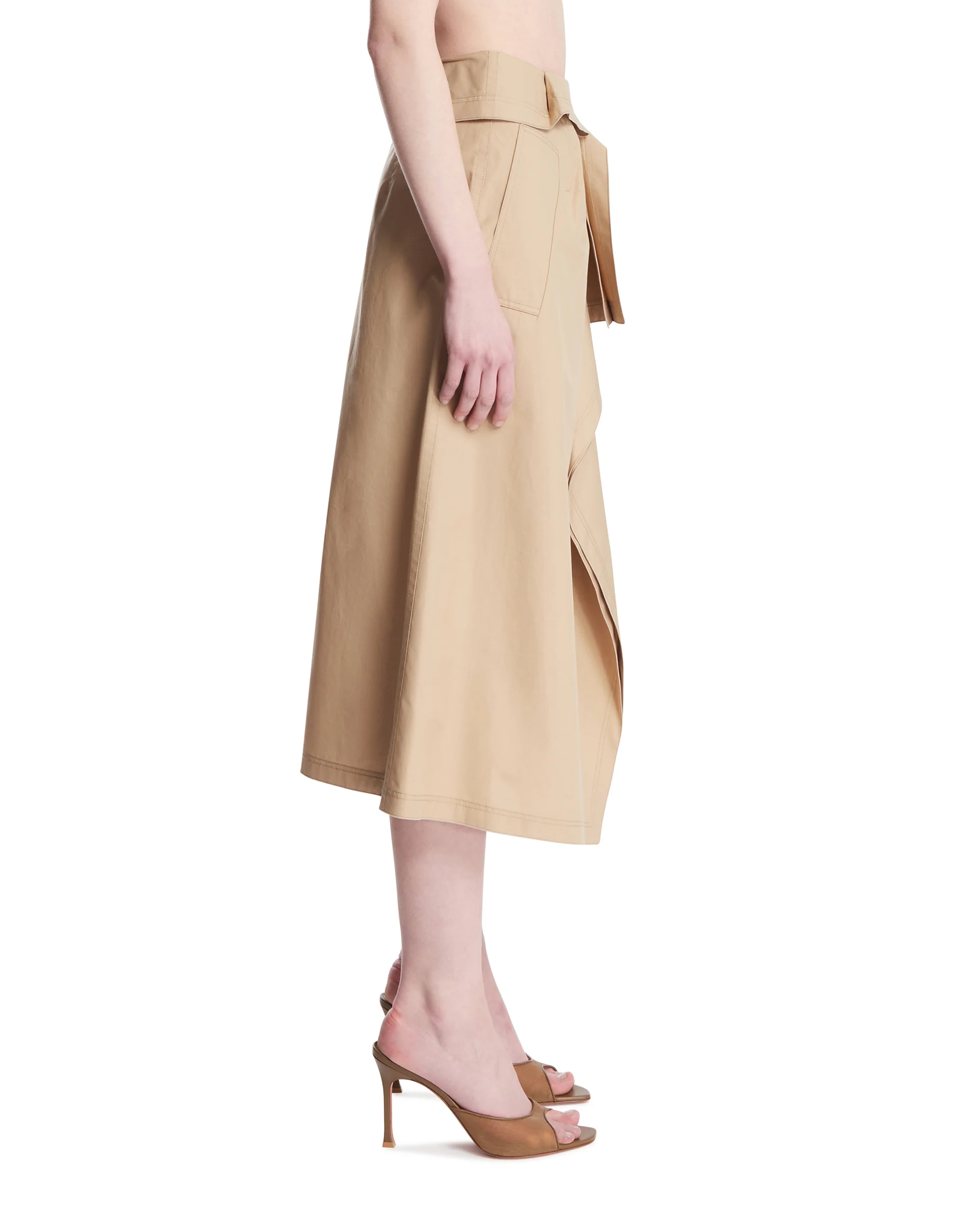 Gonna Waterfall Drappeggiata Beige - Image 4