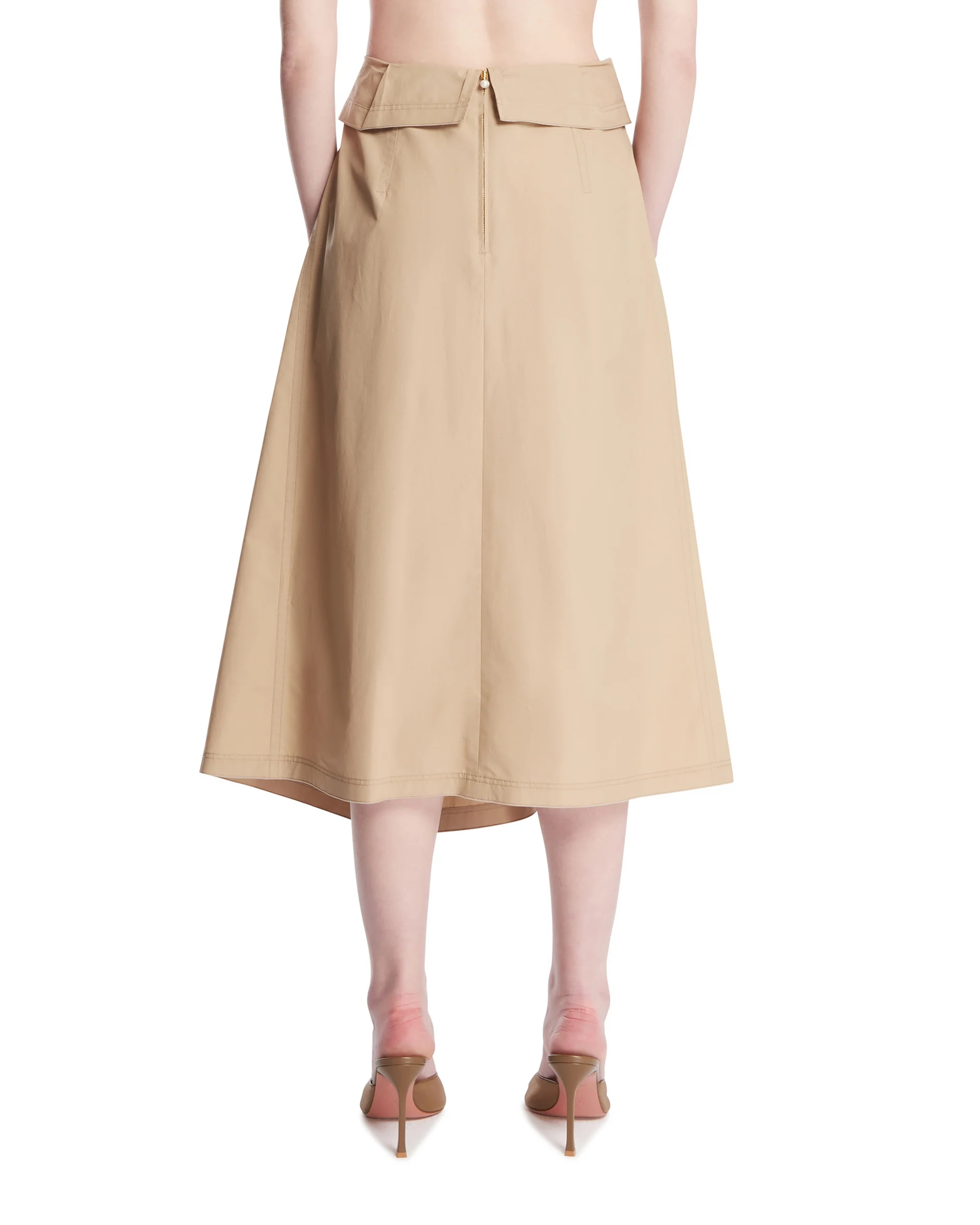 Gonna Waterfall Drappeggiata Beige - Image 5