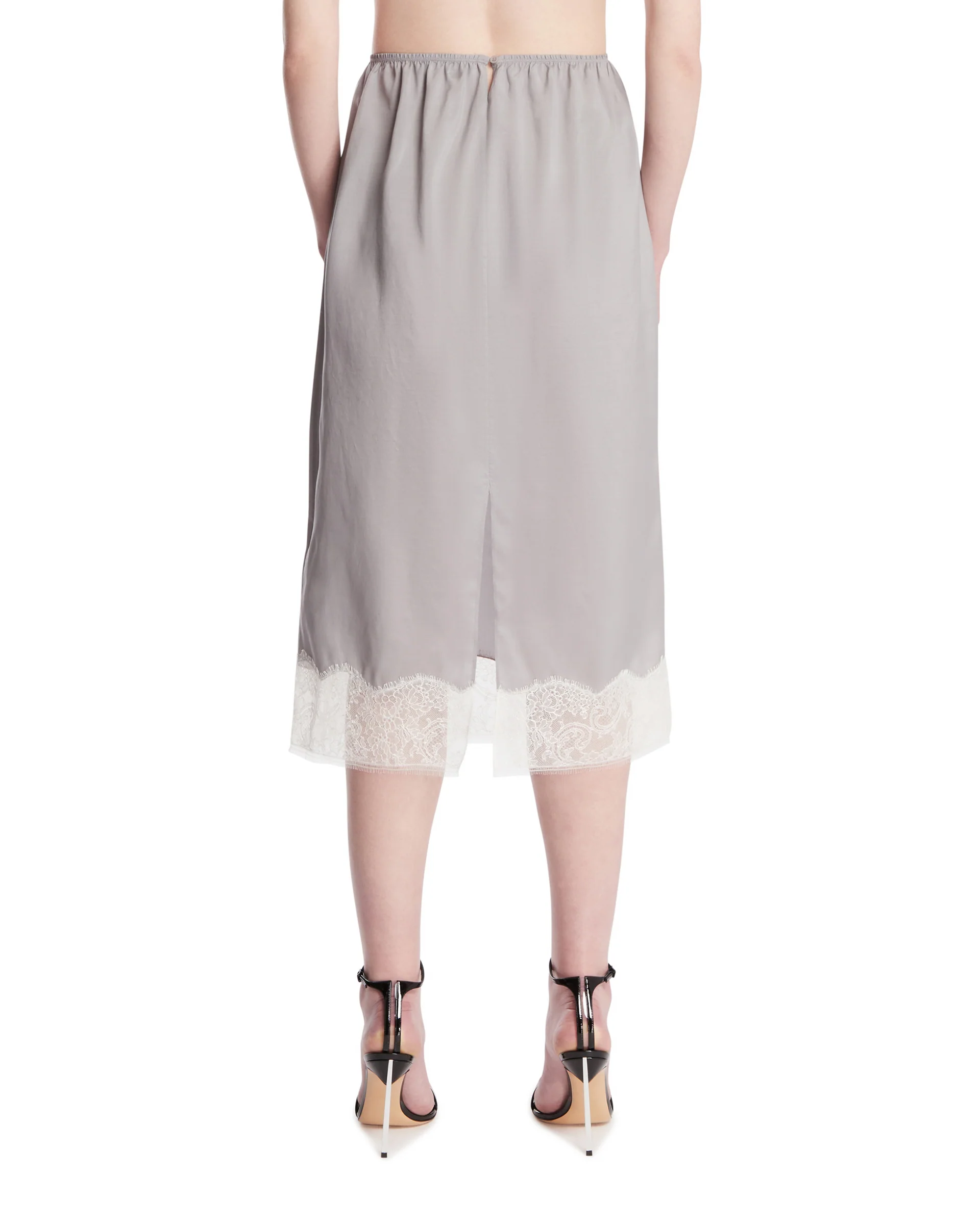 Gonna Sottoveste in Seta Grigia - Image 5