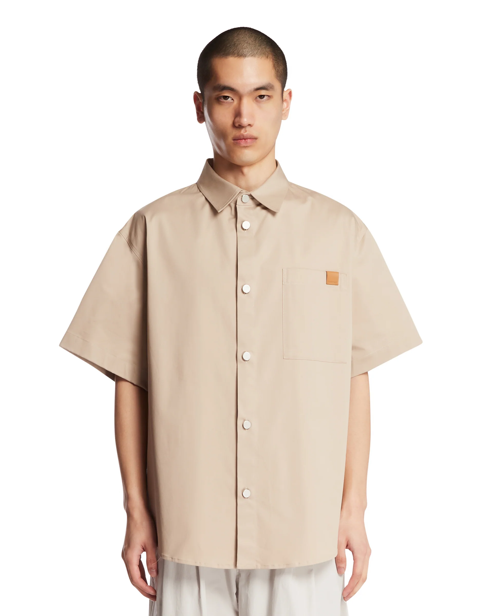 Camicia Karl In Cotone Beige
