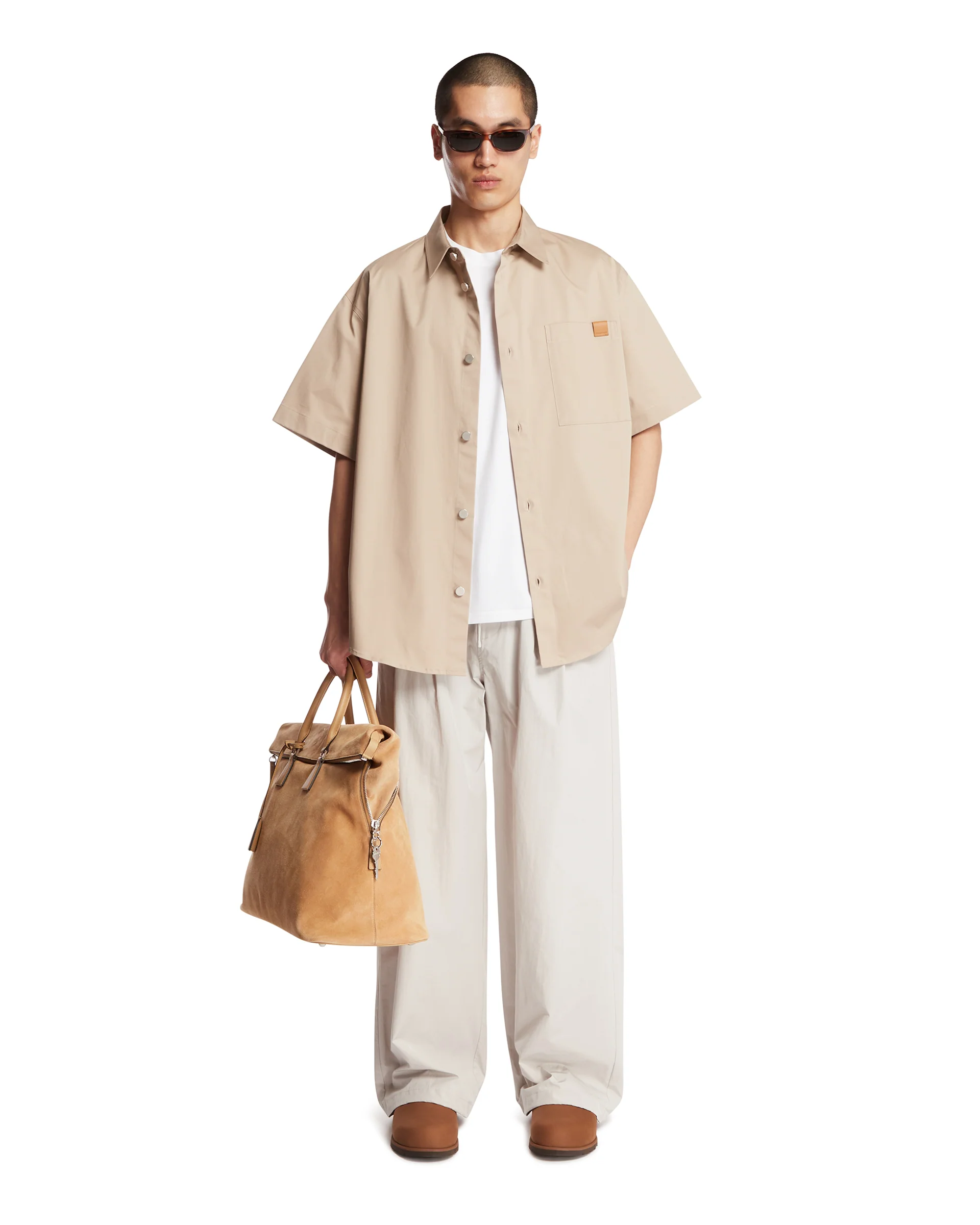 Camicia Karl In Cotone Beige - Image 3