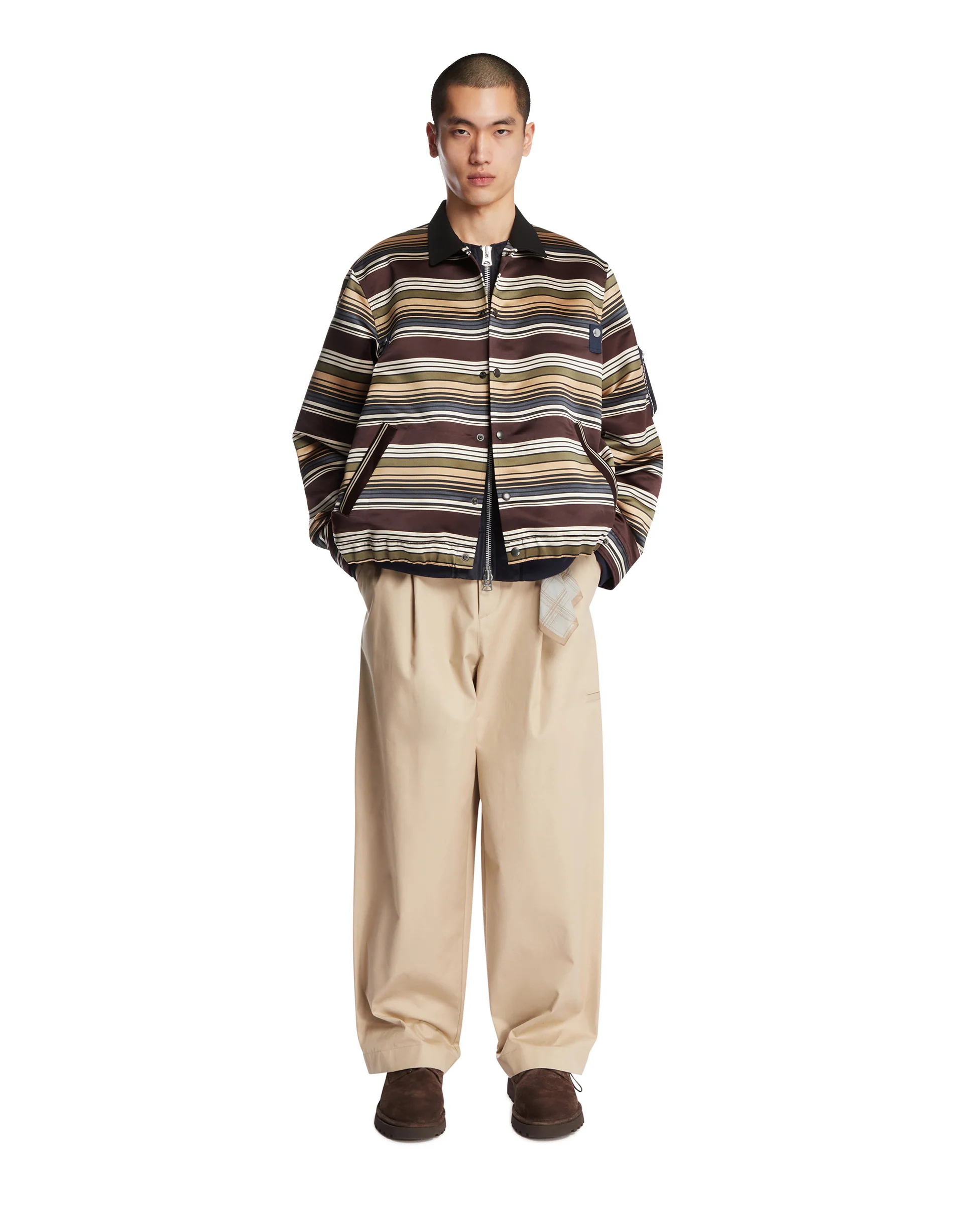 Pantaloni A Gamba Ampia Beige - Image 3