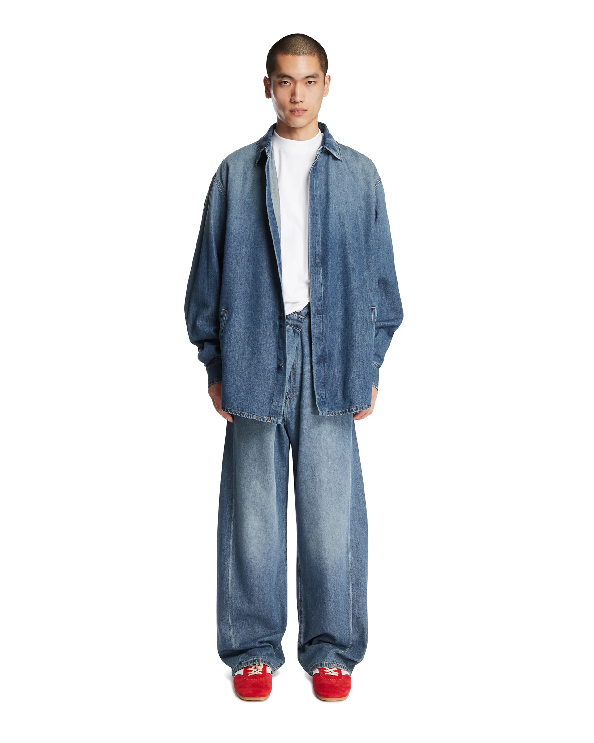 Camicia In Denim Con Tasche Blu - Image 3