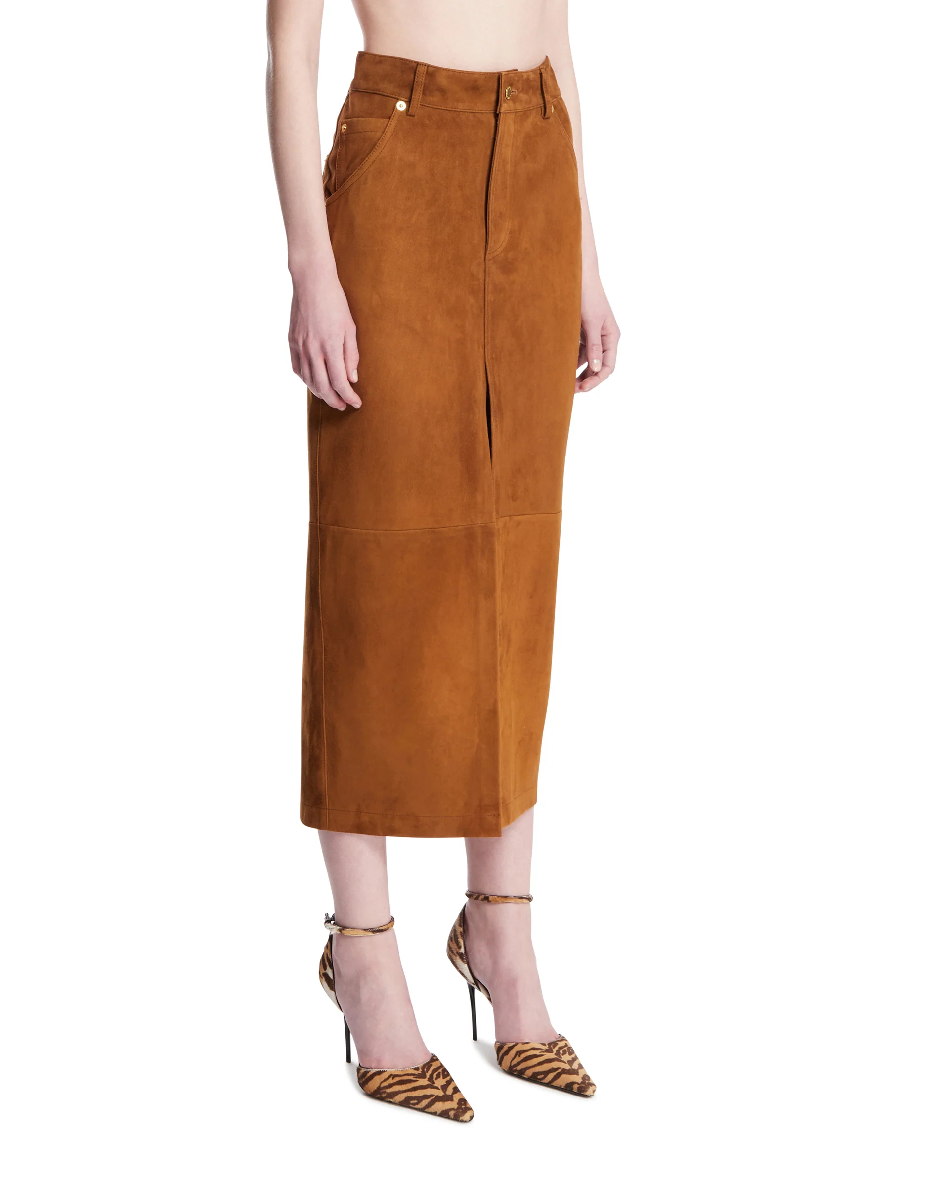 Gonna Erika In Suede Marrone - Image 2
