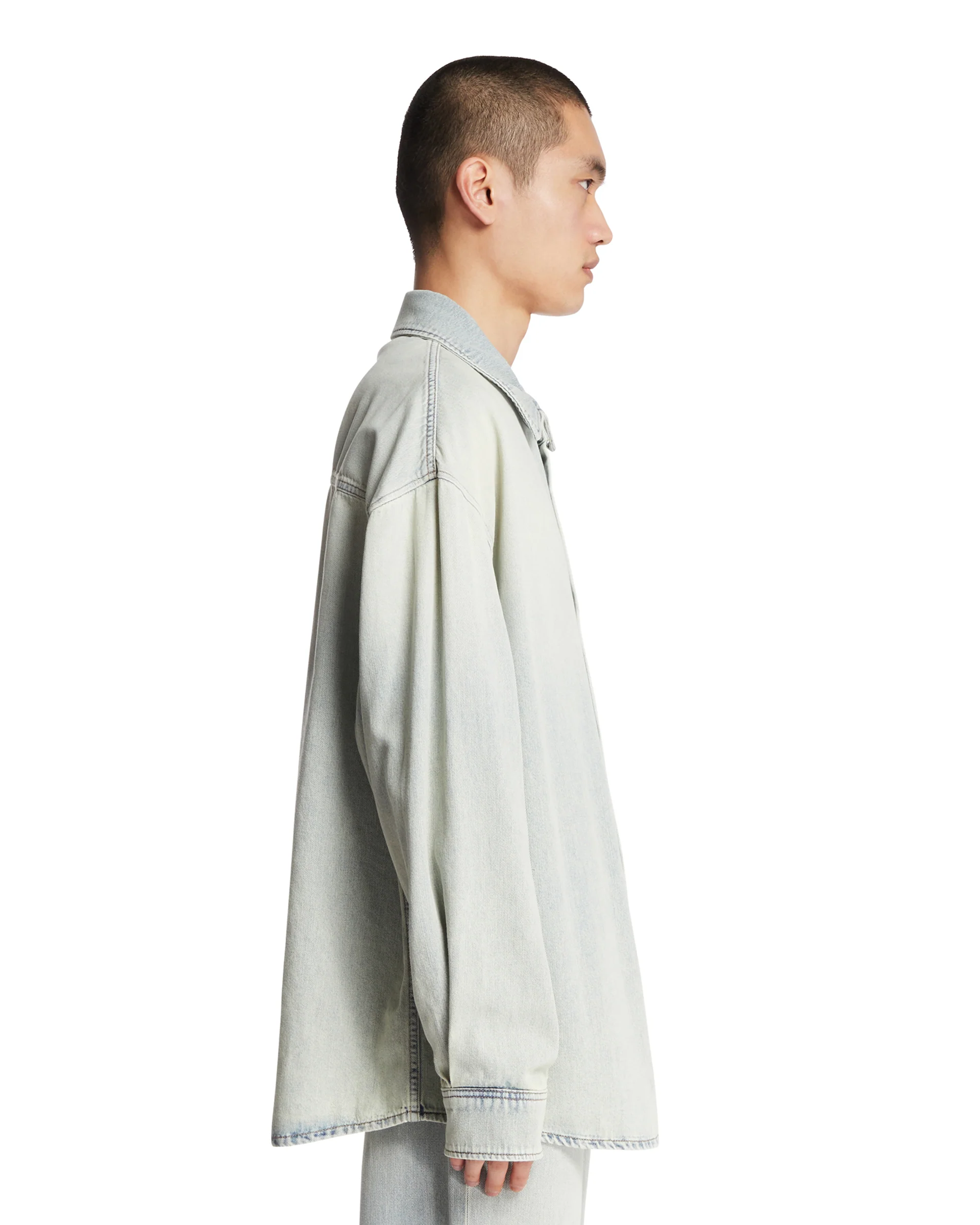 Camicia In Denim Con Tasca Azzurra - Image 4
