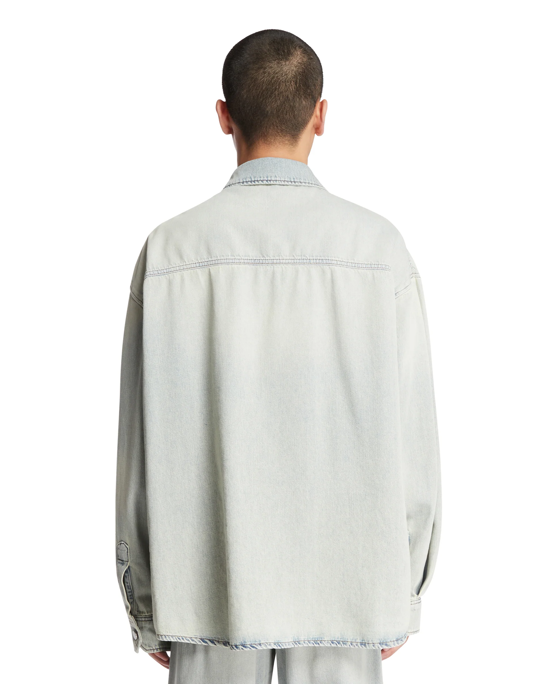 Camicia In Denim Con Tasca Azzurra - Image 5