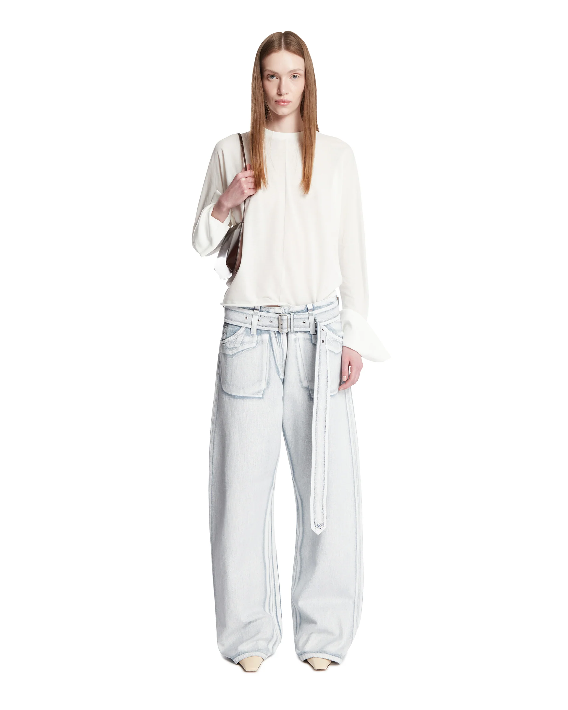 T-Shirt Con Maxi Polsini Bianca - Image 3