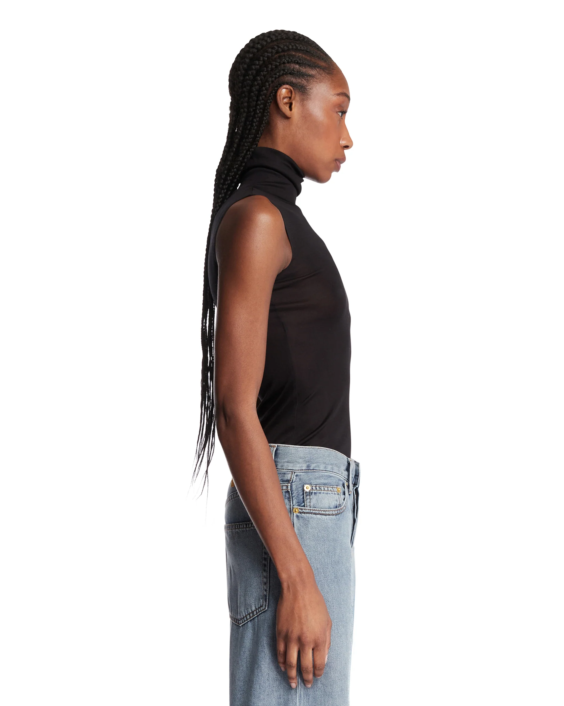 Top In Seta Trasparente Nero - Image 4